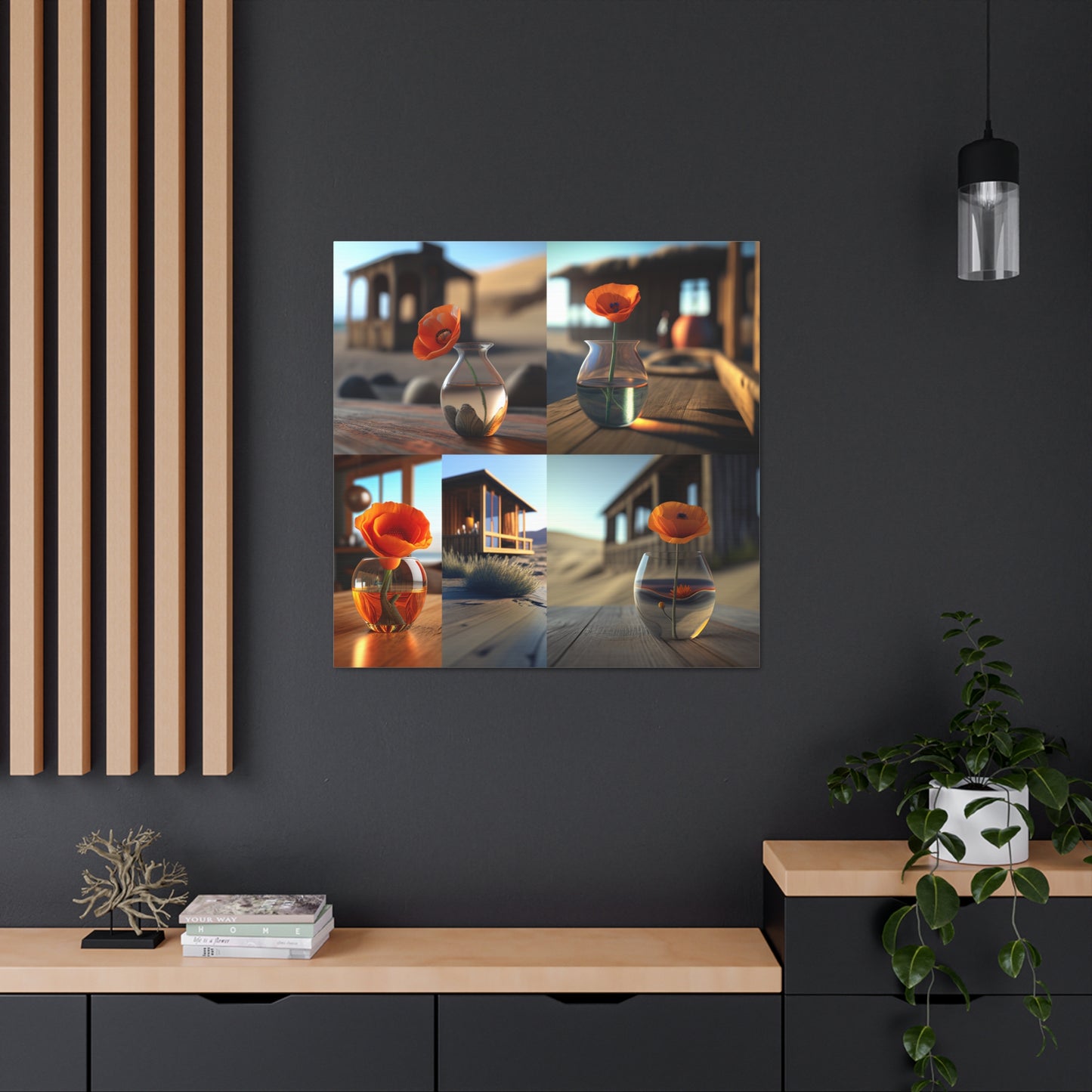 Canvas Gallery Wraps Poppy in a Glass Vase 5