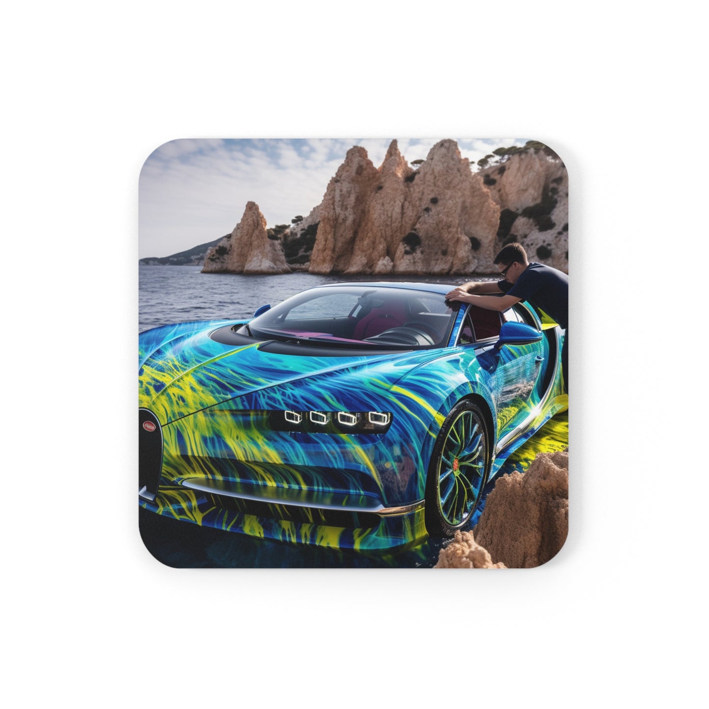 Corkwood Coaster Set Bugatti Water 1