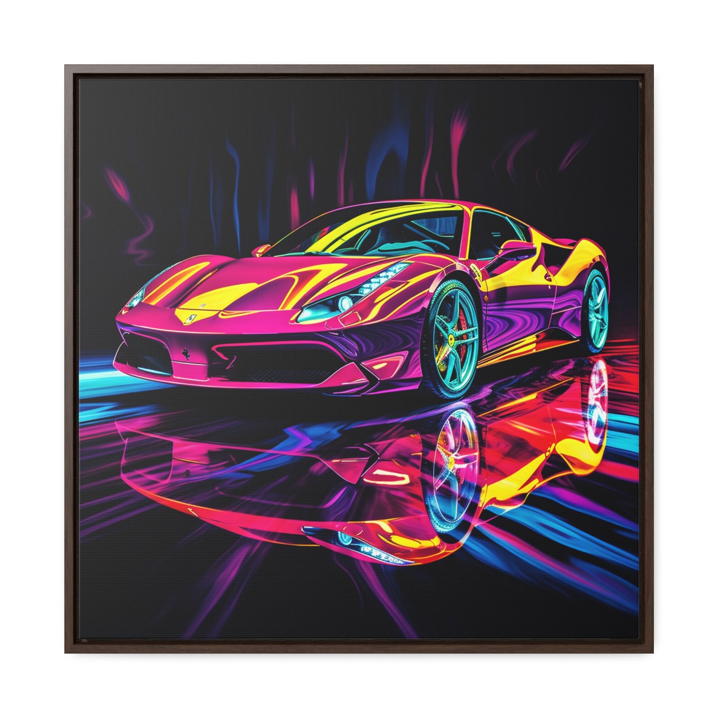 Gallery Canvas Wraps, Square Frame Pink Ferrari Macro 2