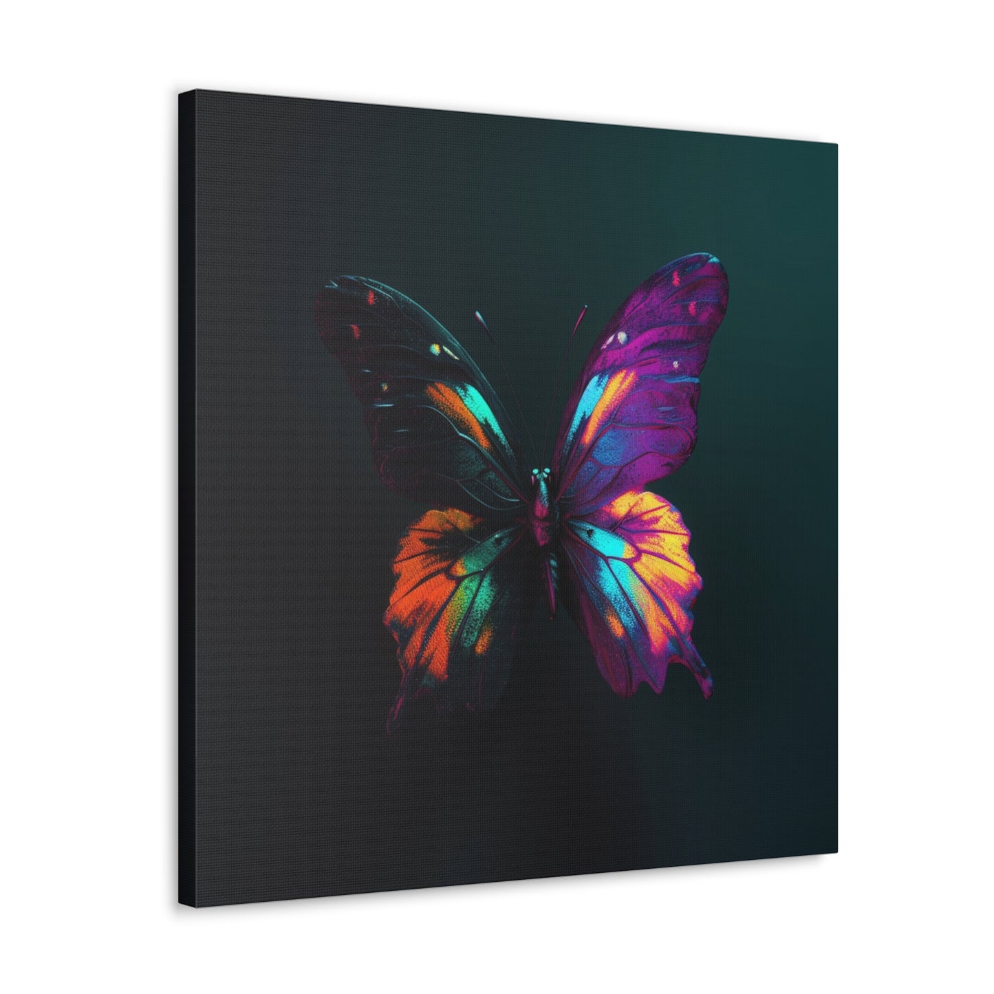 Canvas Gallery Wraps Hyper Colorful Butterfly Purple 3