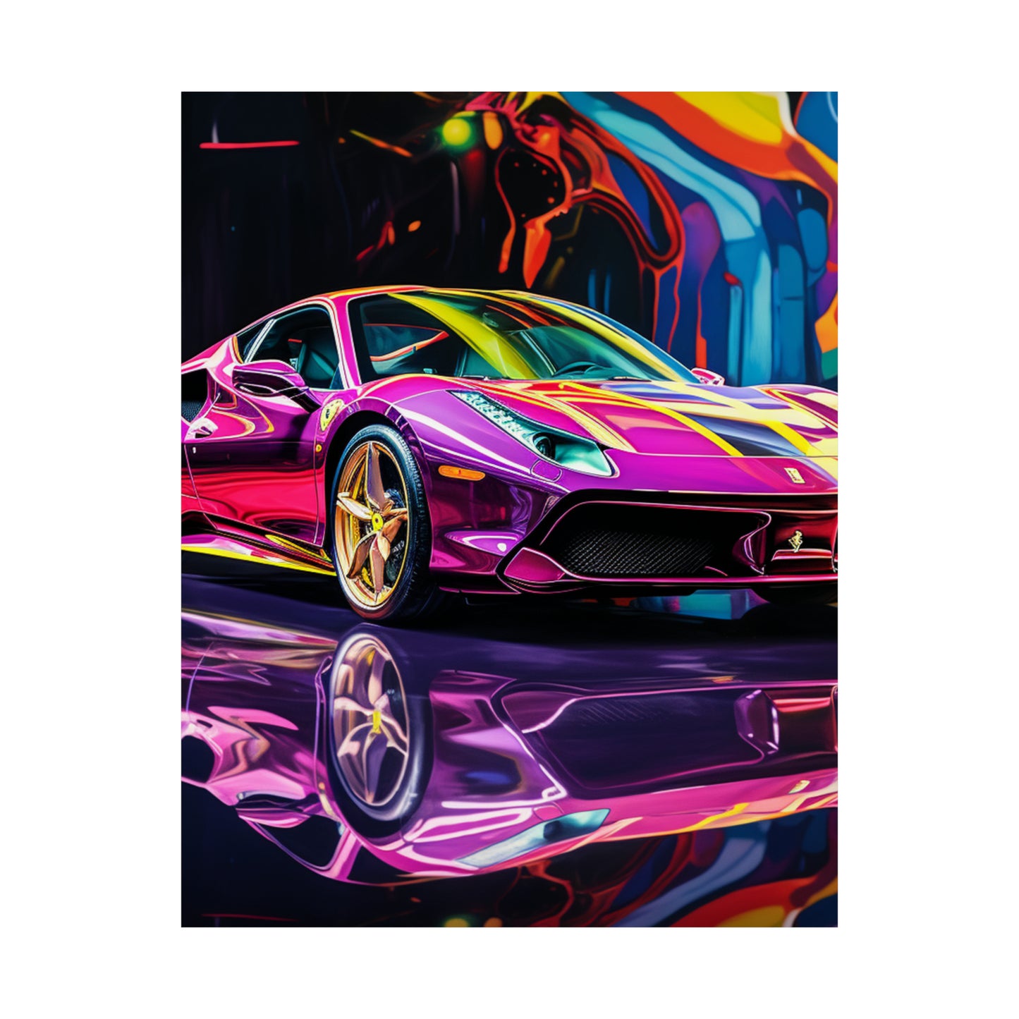 Premium Matte Vertical Posters Pink Macro Ferrari 2