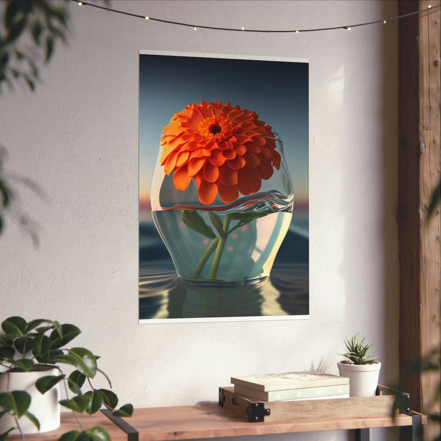 Premium Matte Vertical Posters Orange Zinnia 4