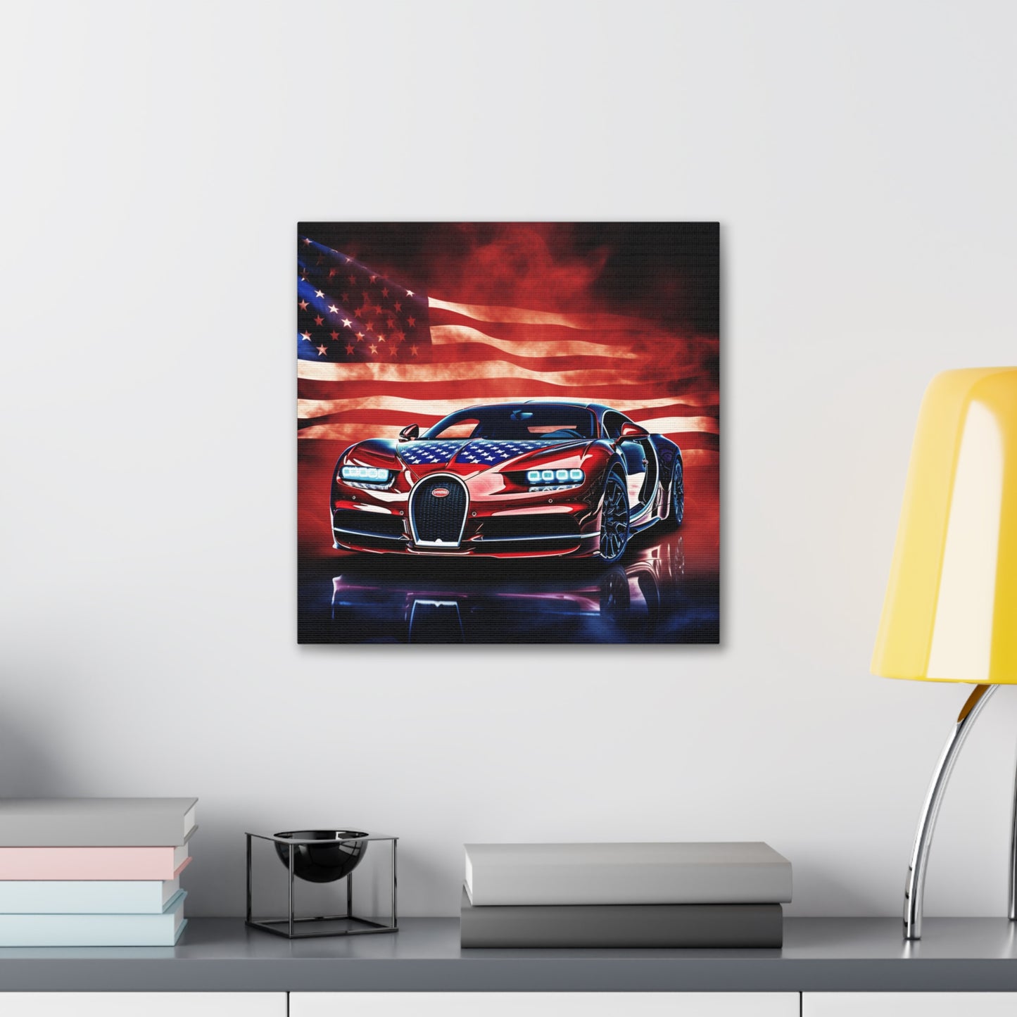 Canvas Gallery Wraps Abstract American Flag Background Bugatti 3