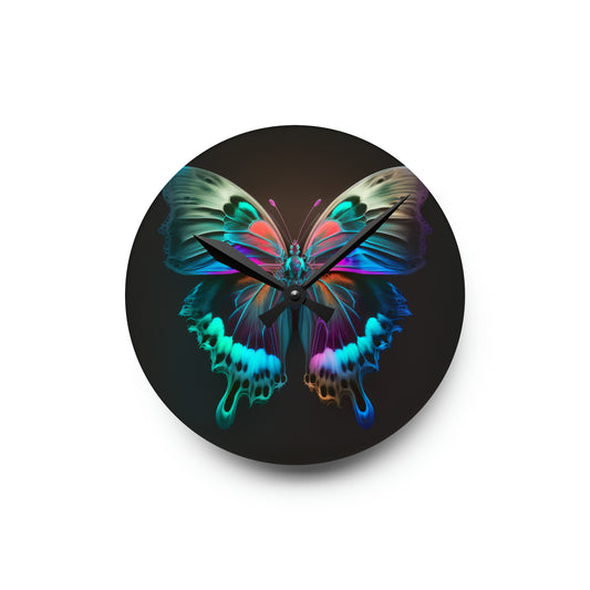 Acrylic Wall Clock Raw Hyper Color Butterfly 2