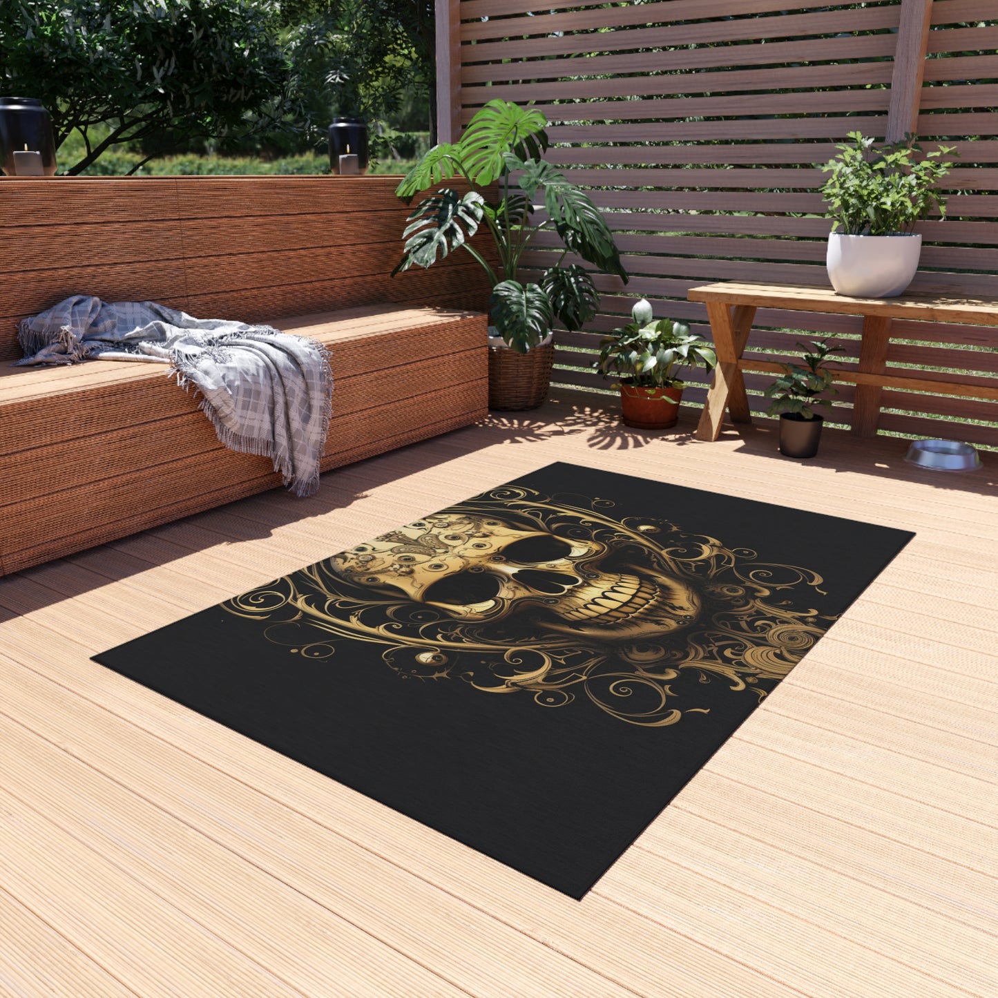 Outdoor Rug  Skull Treble Clef 3