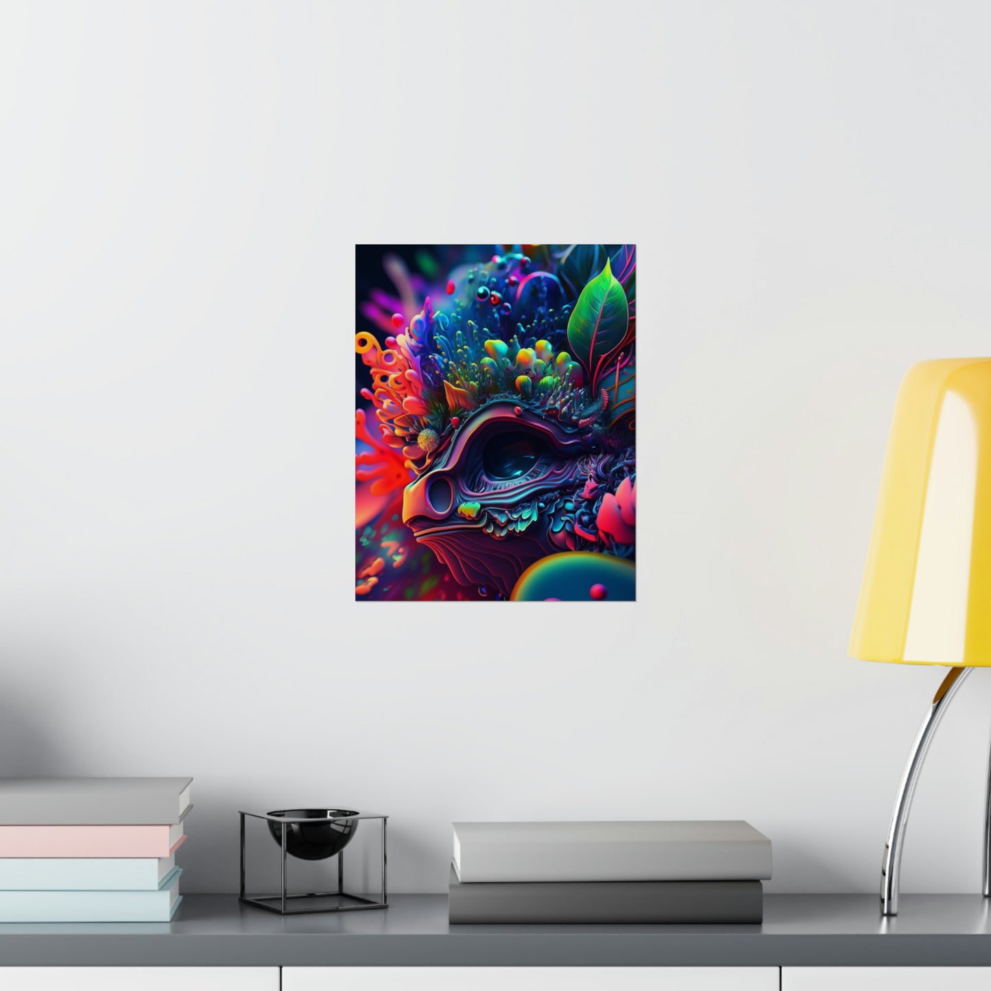 Premium Matte Vertical Posters Florescent Skull Death 2