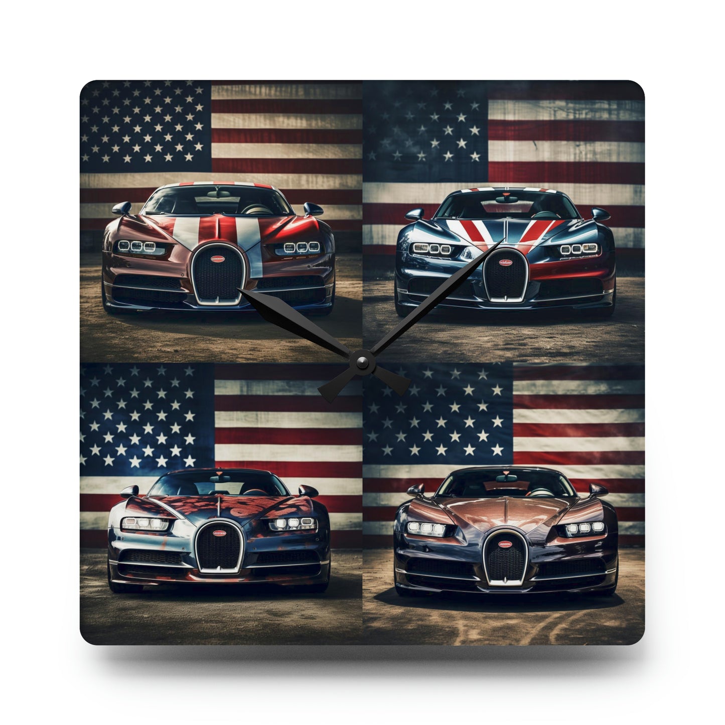 Acrylic Wall Clock Bugatti Flag 5