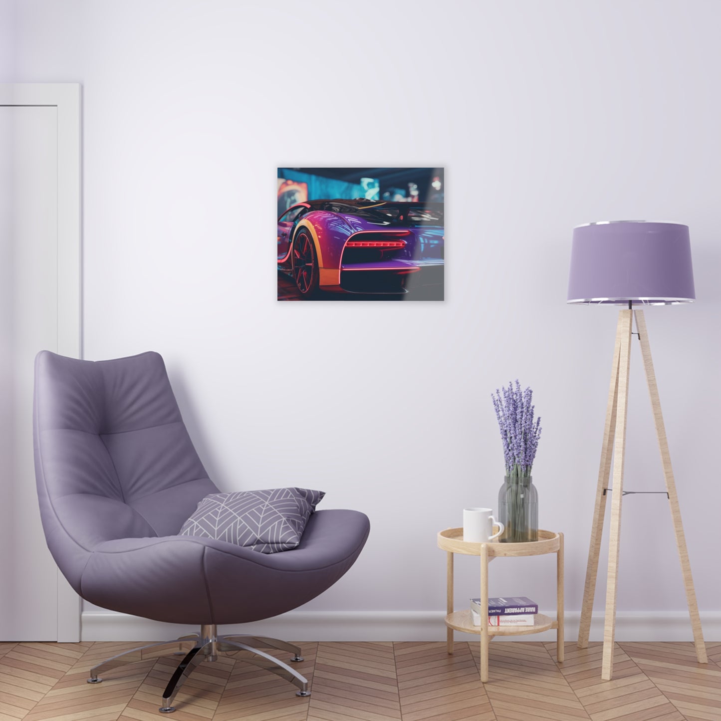 Acrylic Prints Hyper Bugatti Neon Chiron 3