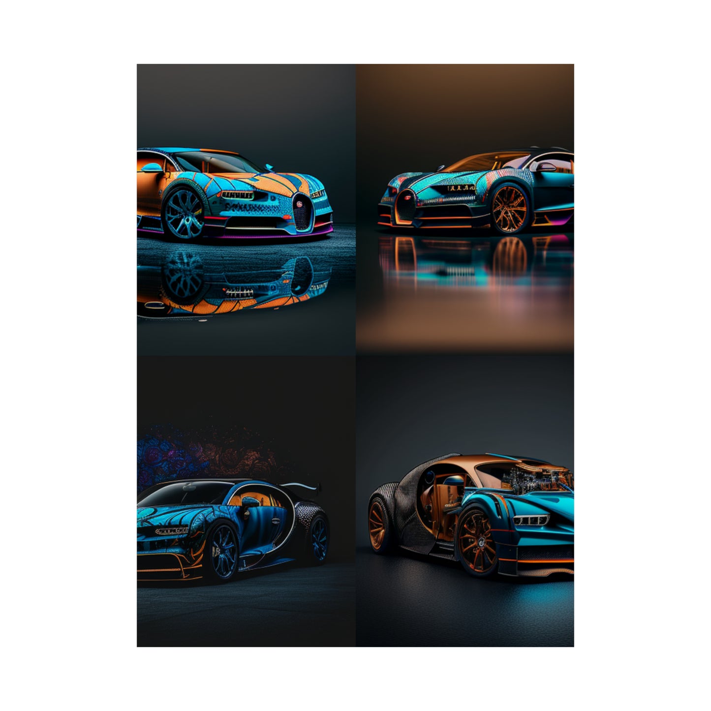 Premium Matte Vertical Posters Bugatti Blue 5