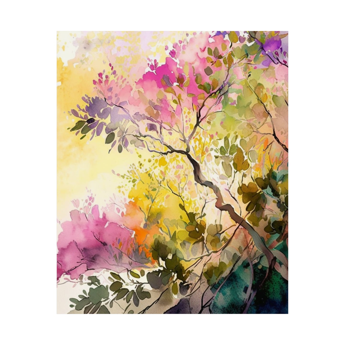 Premium Matte Vertical Posters Mother Nature Bright Spring Colors Realistic Watercolor 2