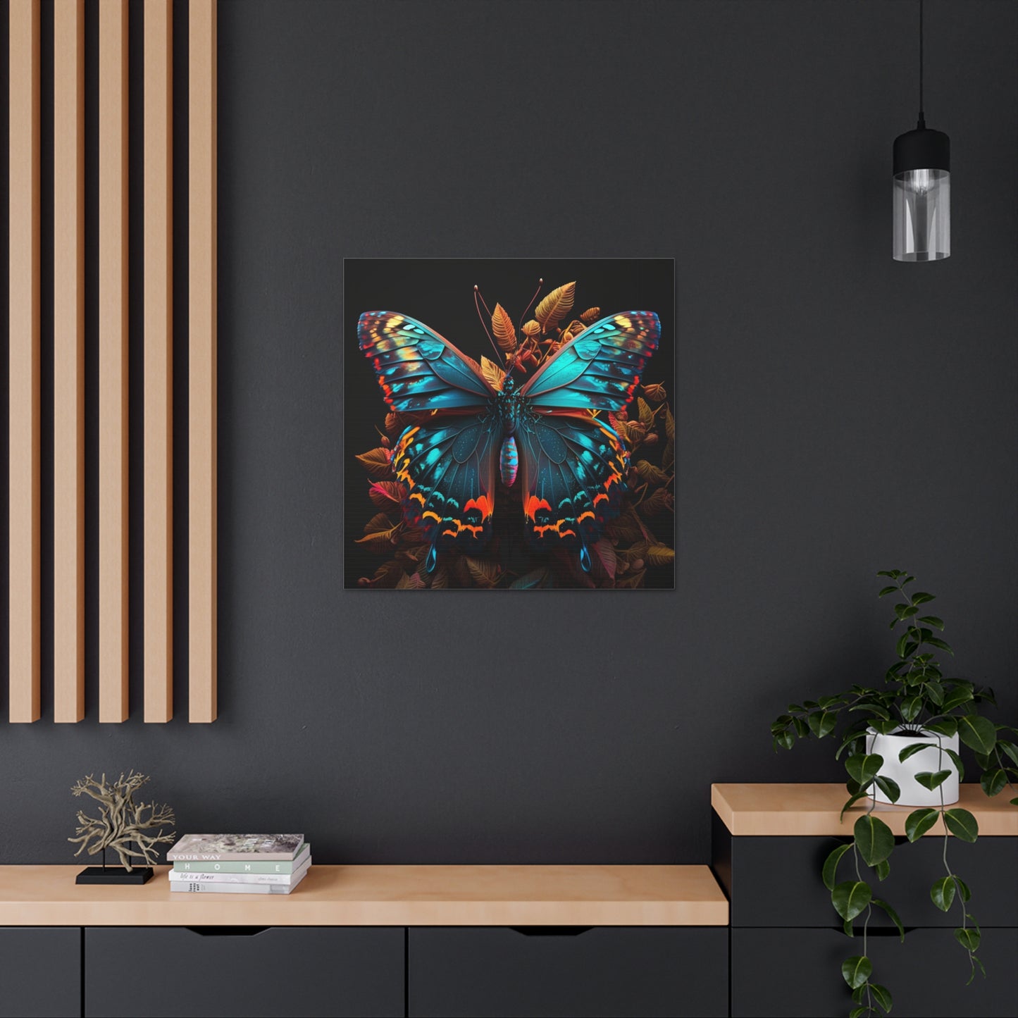 Canvas Gallery Wraps Hue Neon Butterfly 1