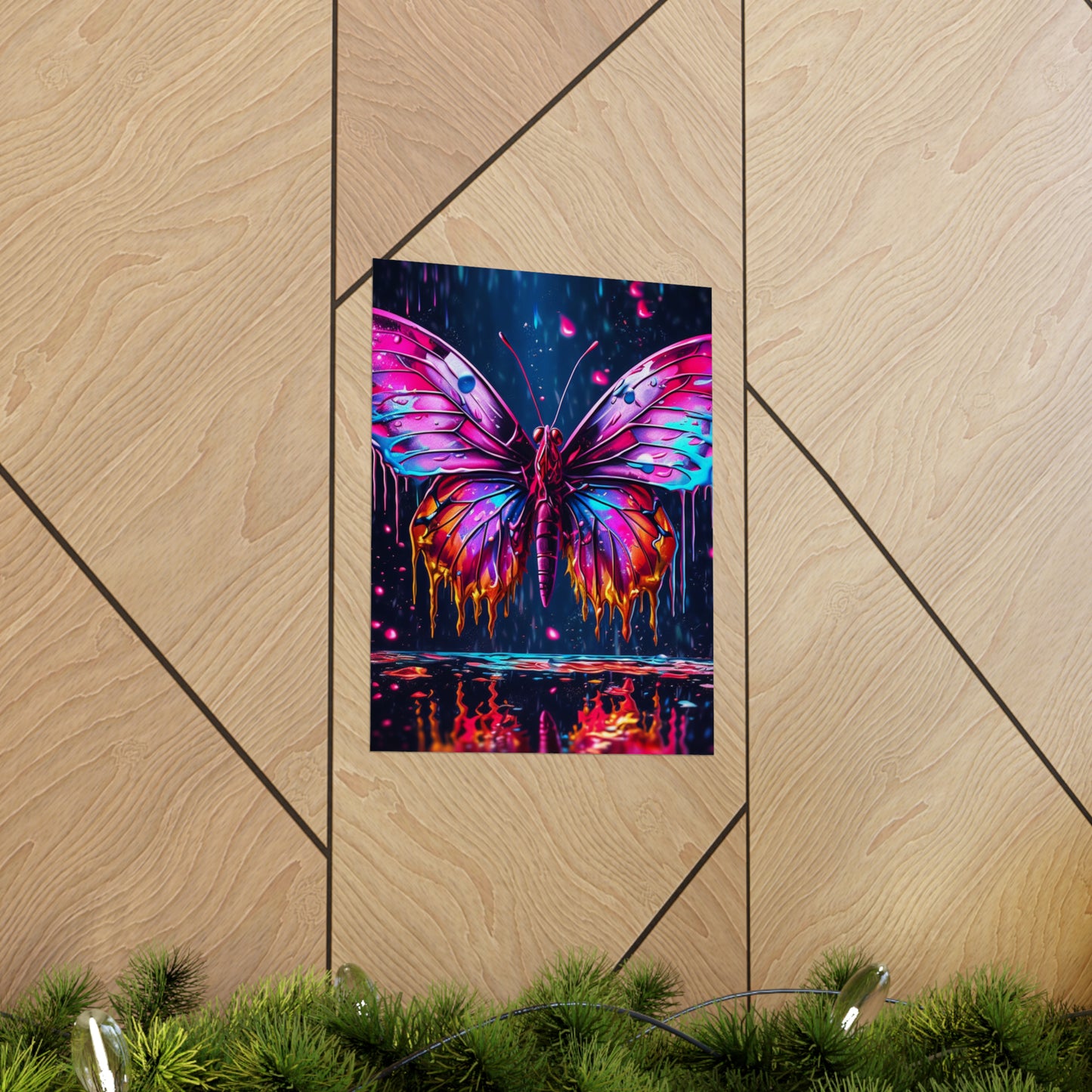 Premium Matte Vertical Posters Pink Butterfly Flair 2