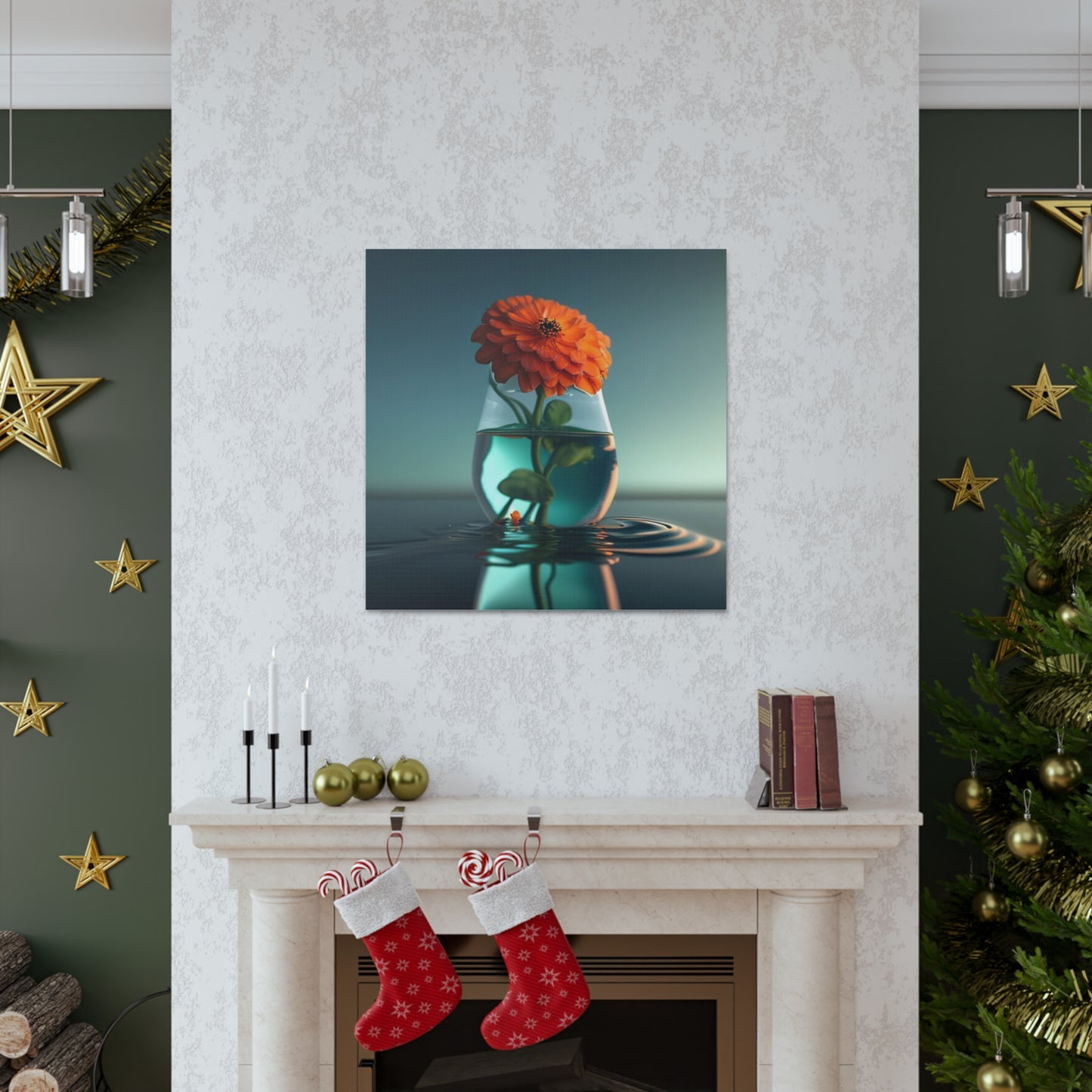 Canvas Gallery Wraps Orange Zinnia 1