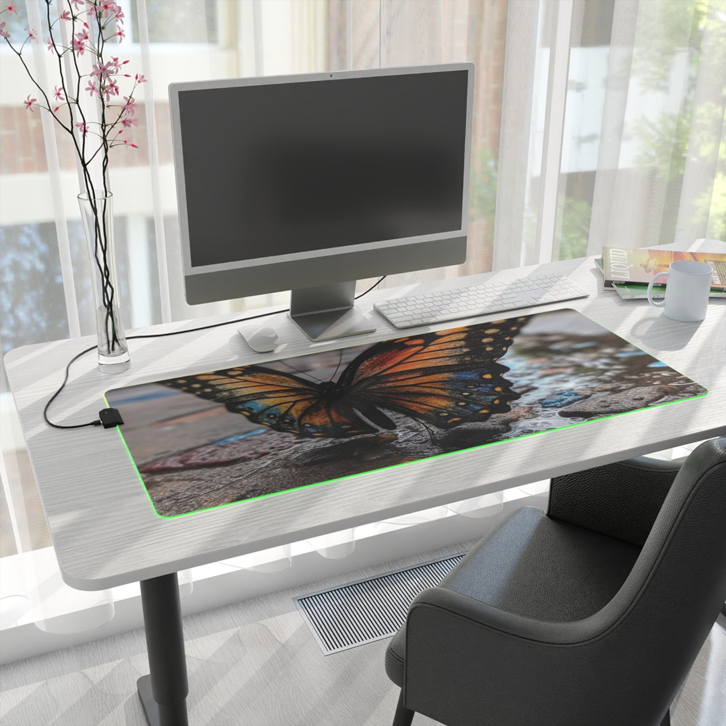 LED Gaming Mouse Pad Water Butterfly Street 4