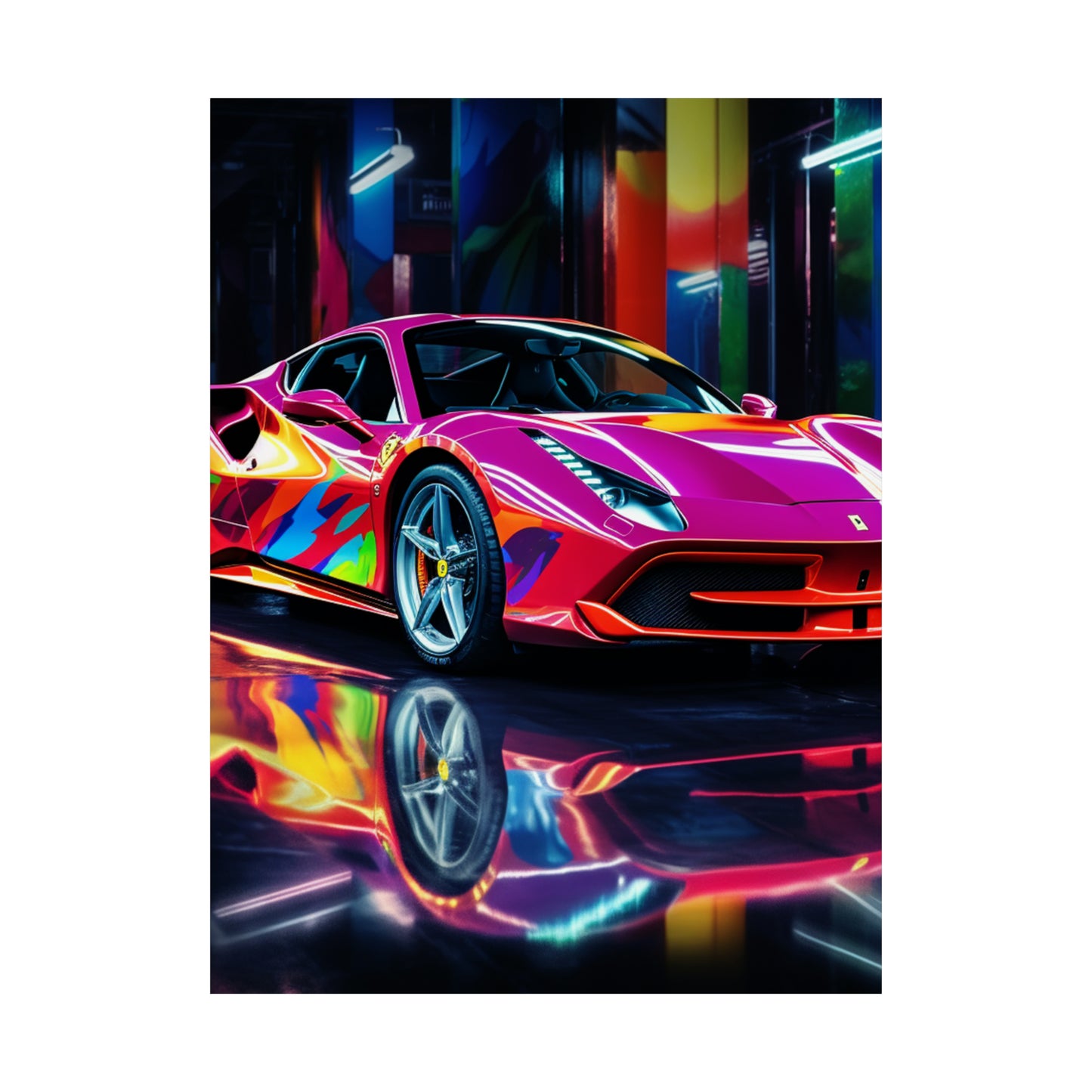 Premium Matte Vertical Posters Pink Macro Ferrari 1