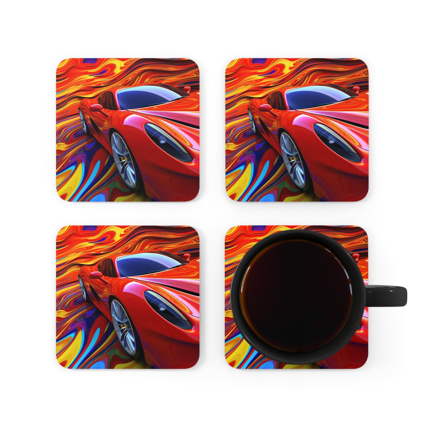 Corkwood Coaster Set Ferrari Water Fusion 4