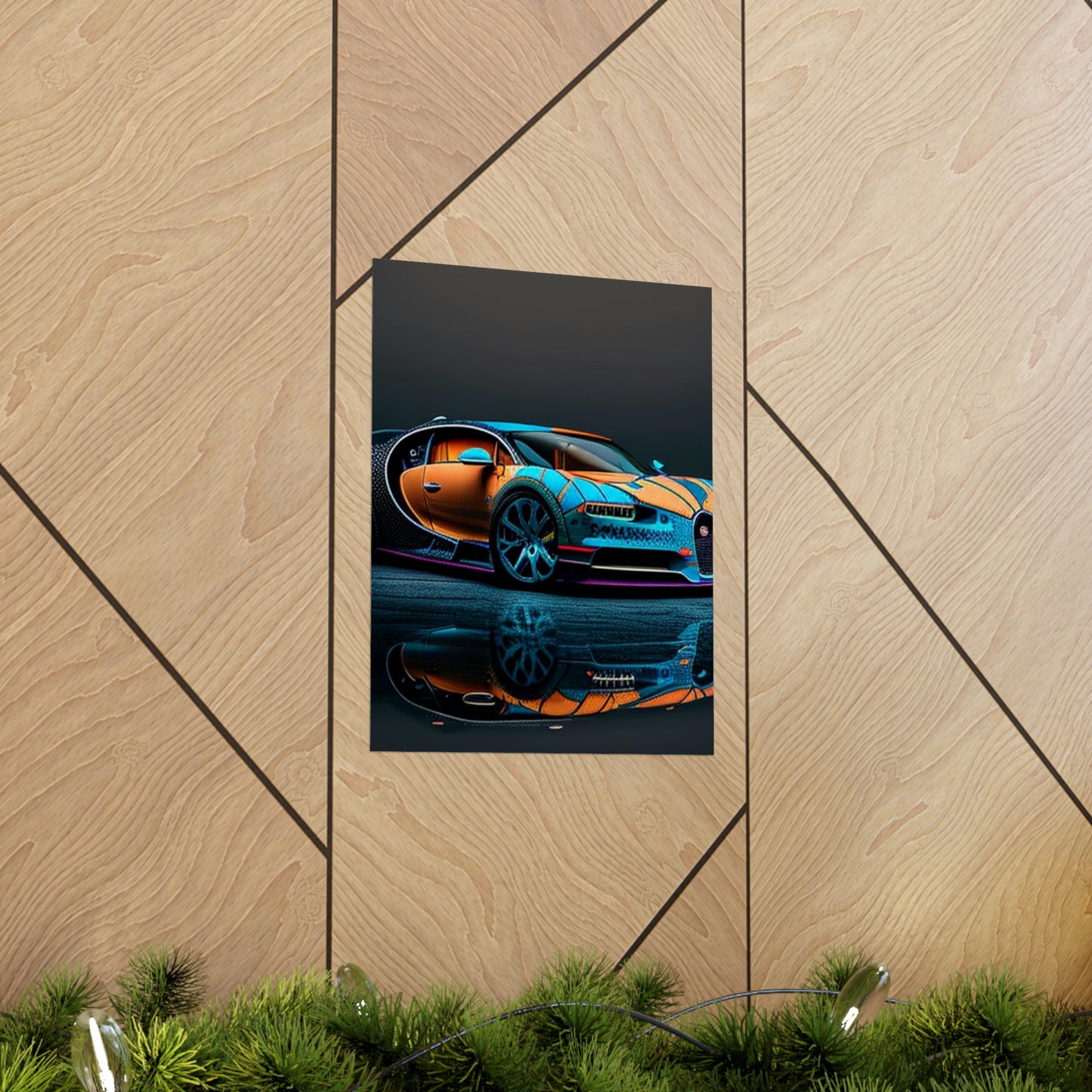 Premium Matte Vertical Posters Bugatti Blue 1