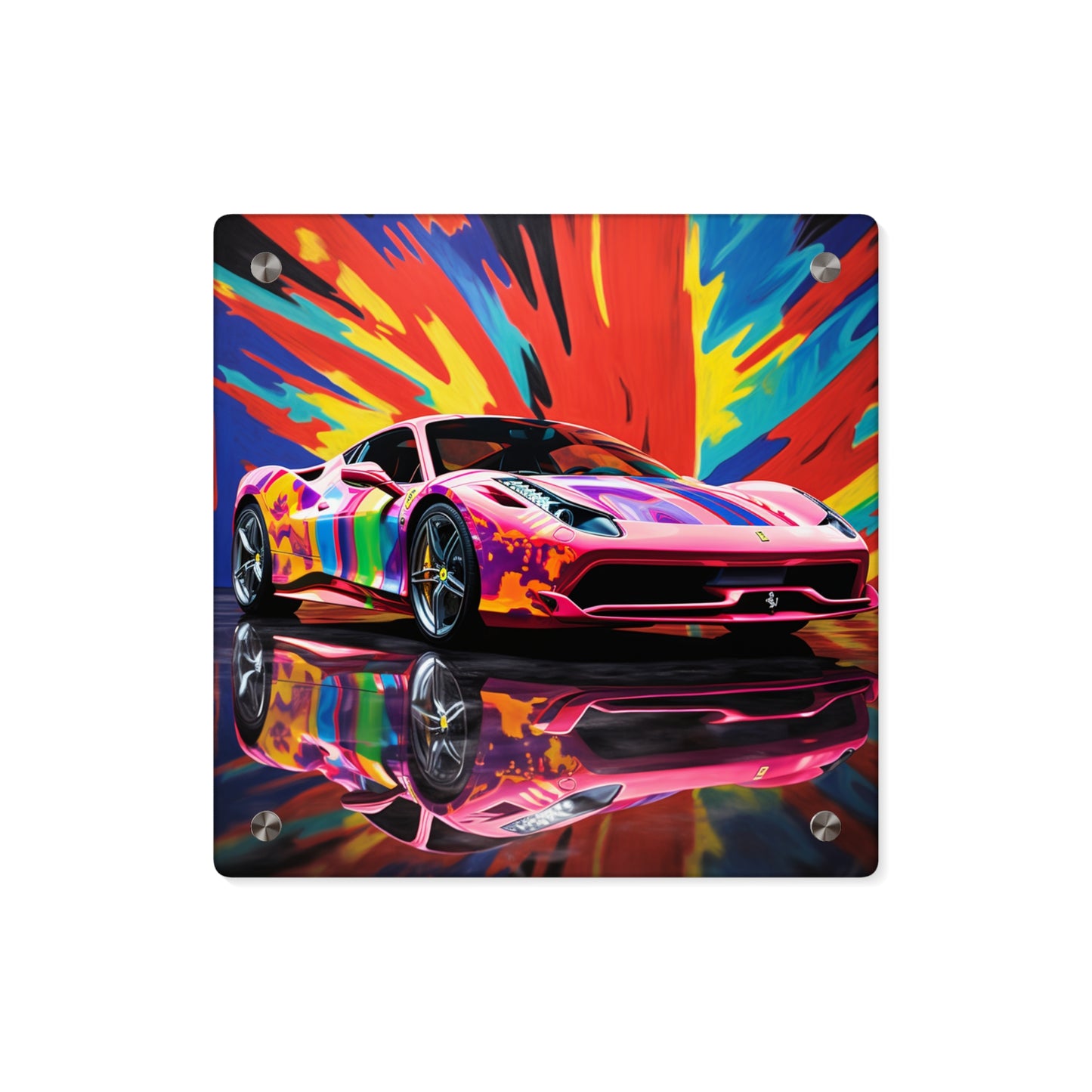 Acrylic Wall Art Panels Hyper Colorfull Ferrari 3