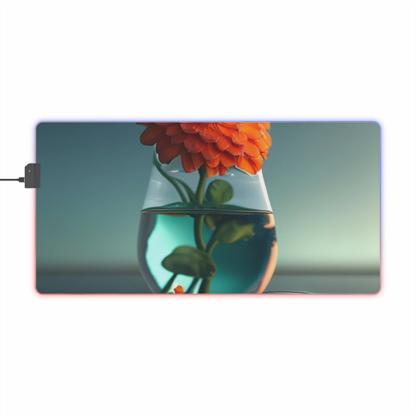 LED Gaming Mouse Pad Orange Zinnia 1