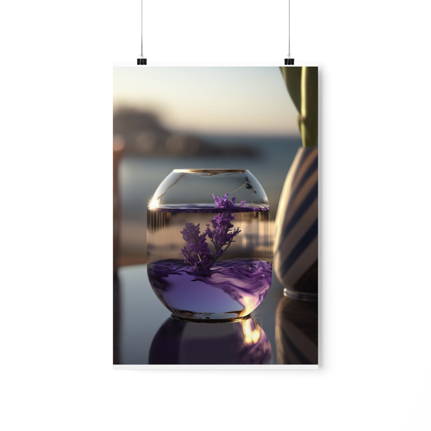 Premium Matte Vertical Posters Lavender in a vase 1