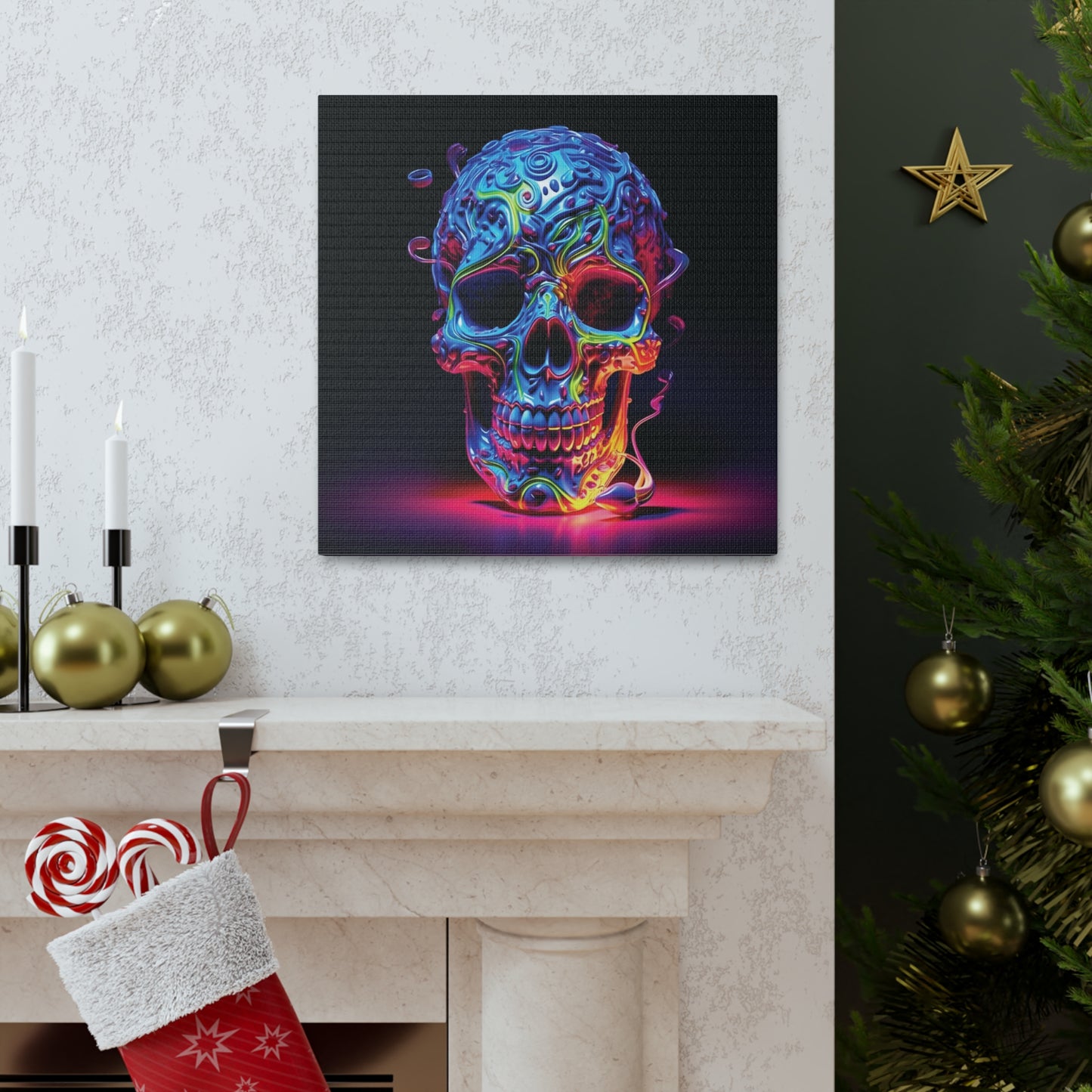 Canvas Gallery Wraps Macro Skull Color 3