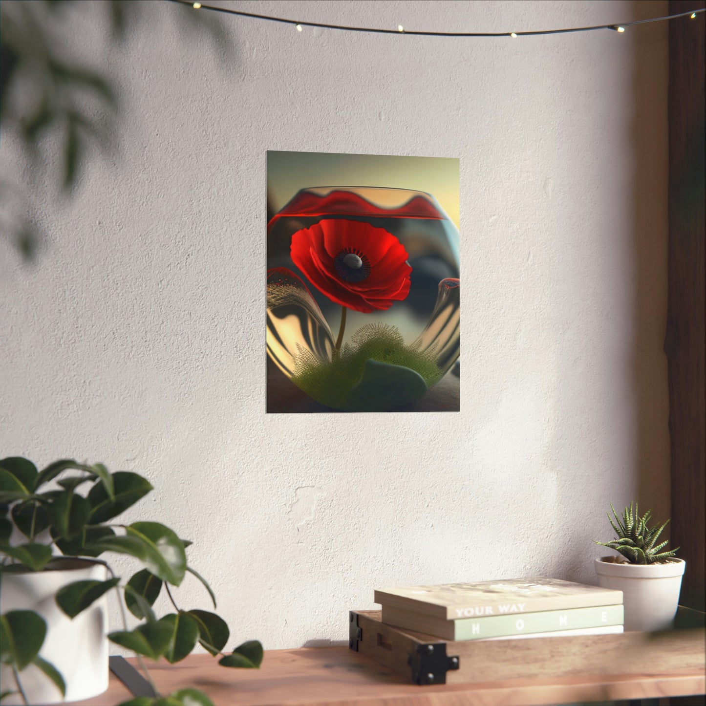 Premium Matte Vertical Posters Red Anemone in a Vase 3