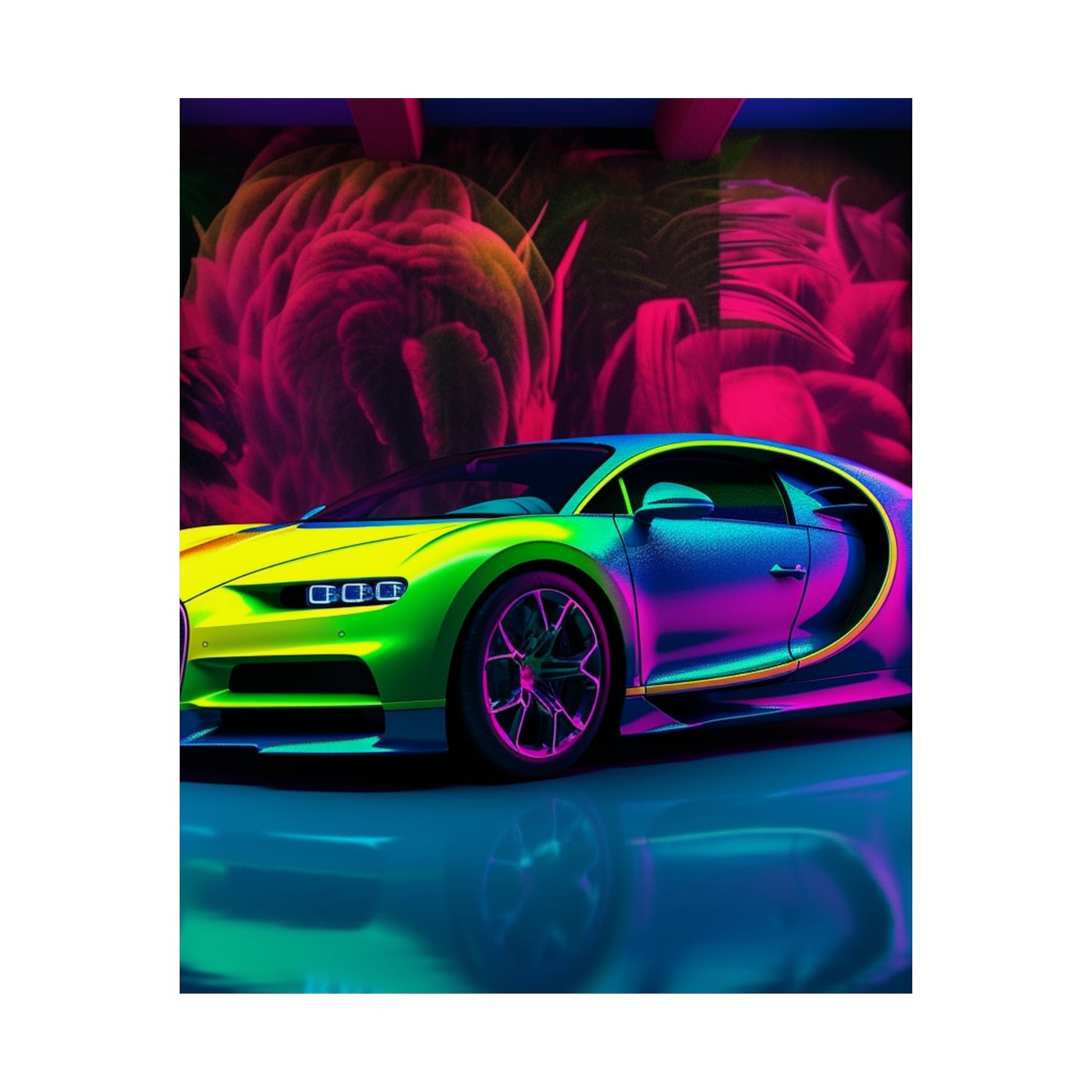 Premium Matte Vertical Posters Florescent Bugatti Flair 1