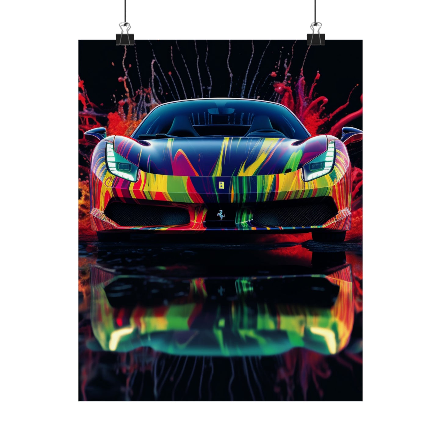 Premium Matte Vertical Posters Ferrari Fusion Water 1