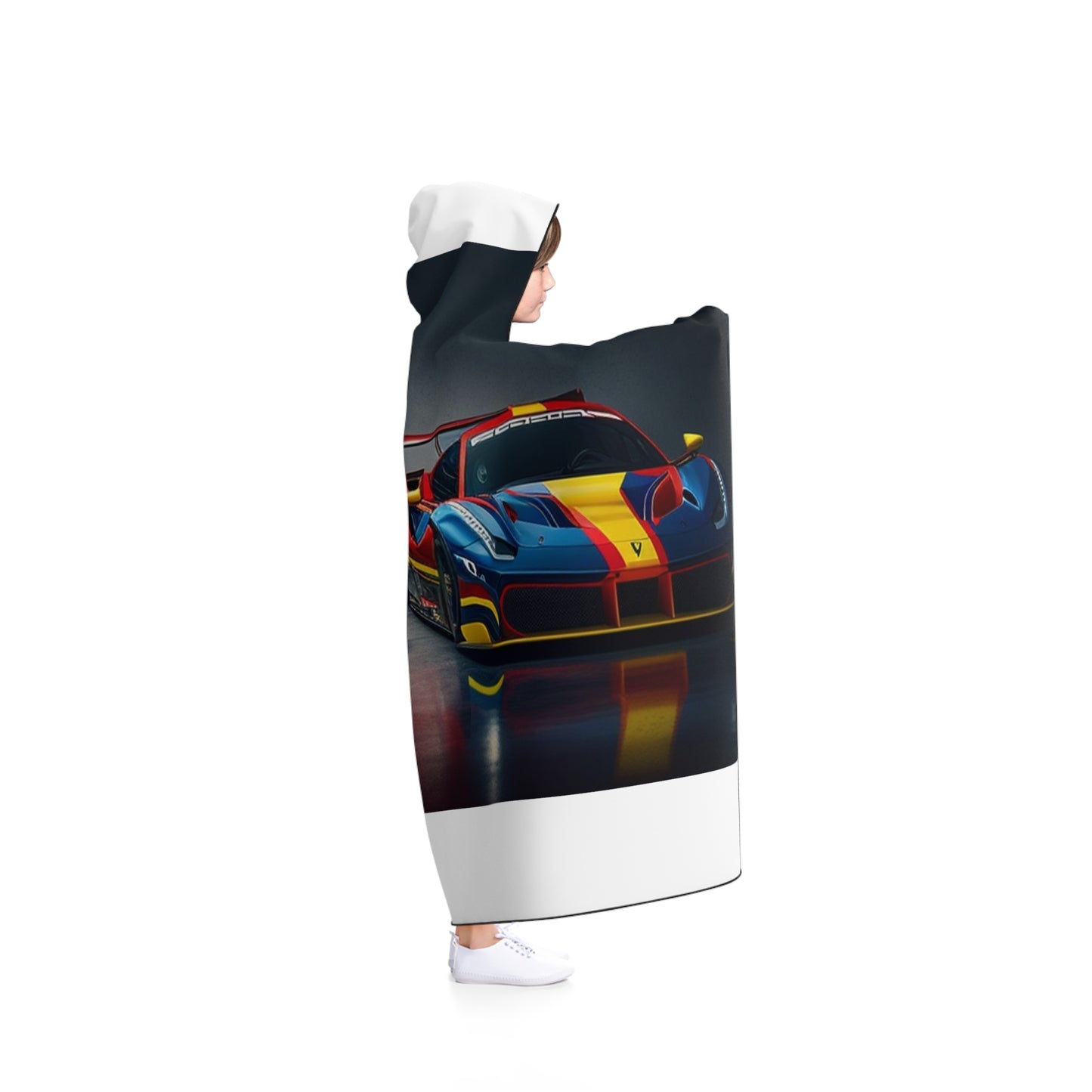 Hooded Blanket Ferrari Red Blue 4