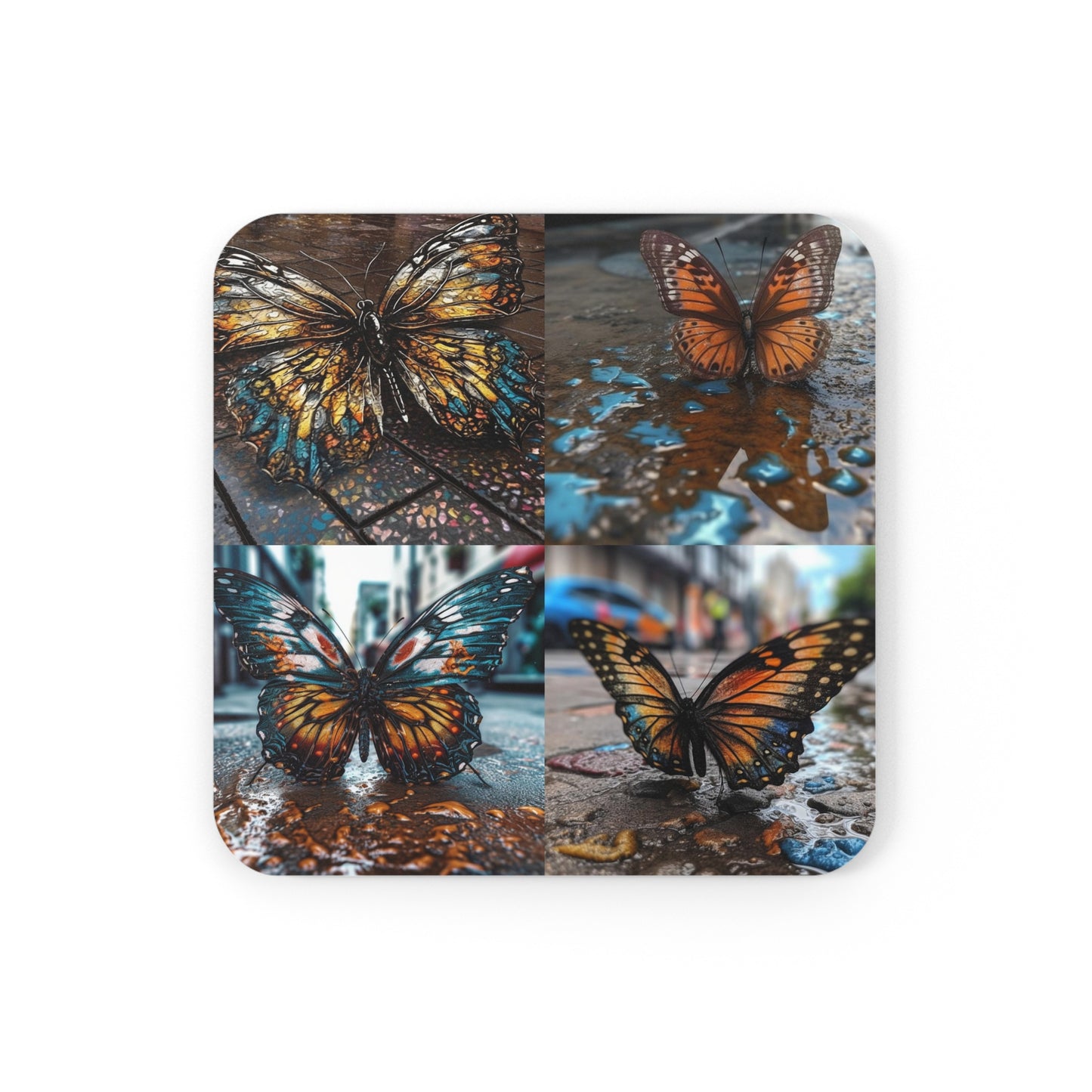 Corkwood Coaster Set Water Butterfly Street 5