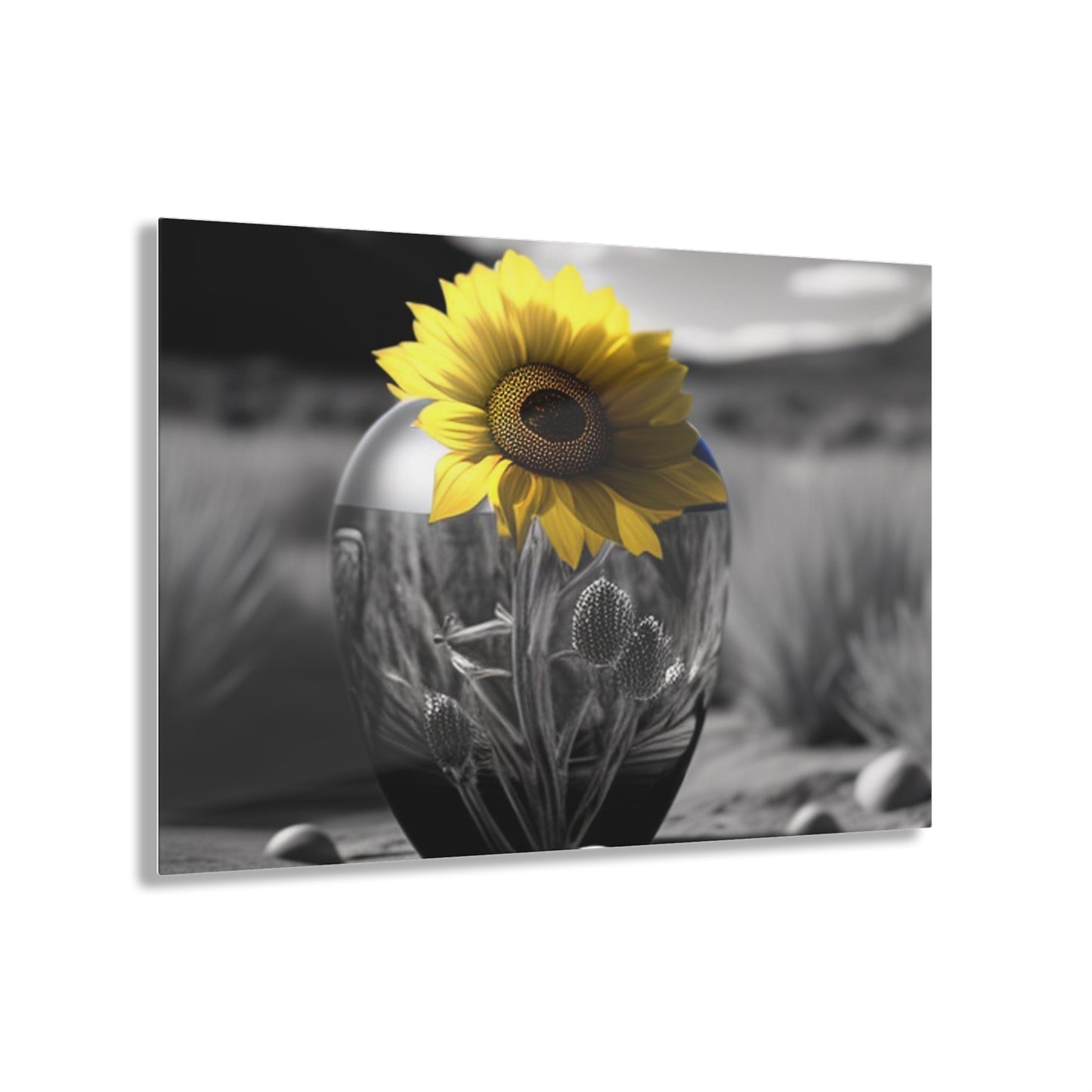 Acrylic Prints Yellw Sunflower in a vase 3