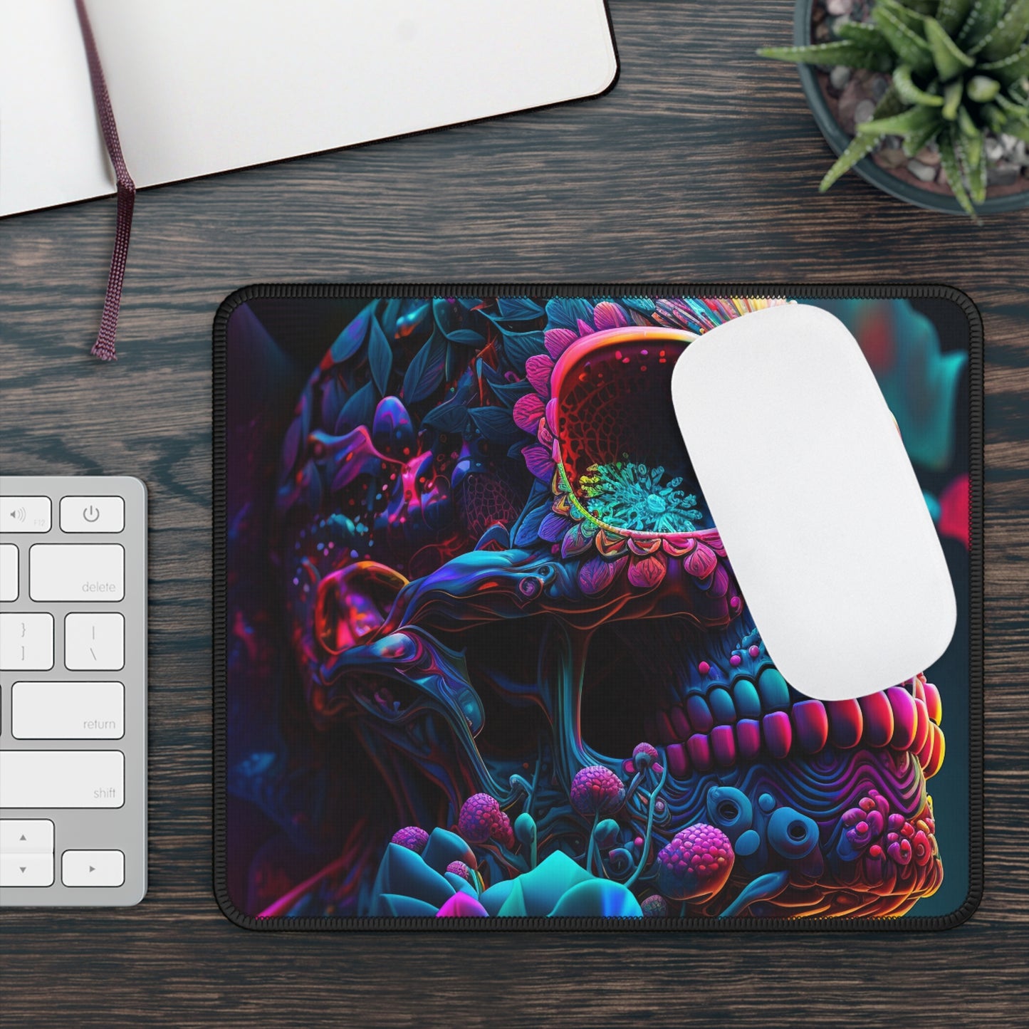 Gaming Mouse Pad  Florescent Skull Death 3