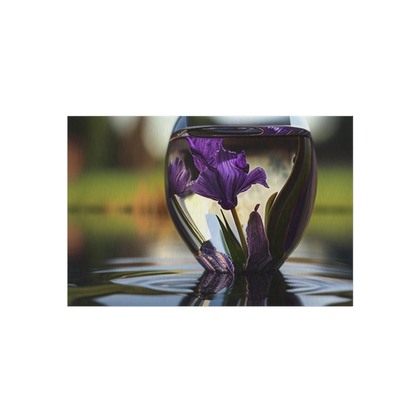 Outdoor Rug  Purple Iris in a vase 3