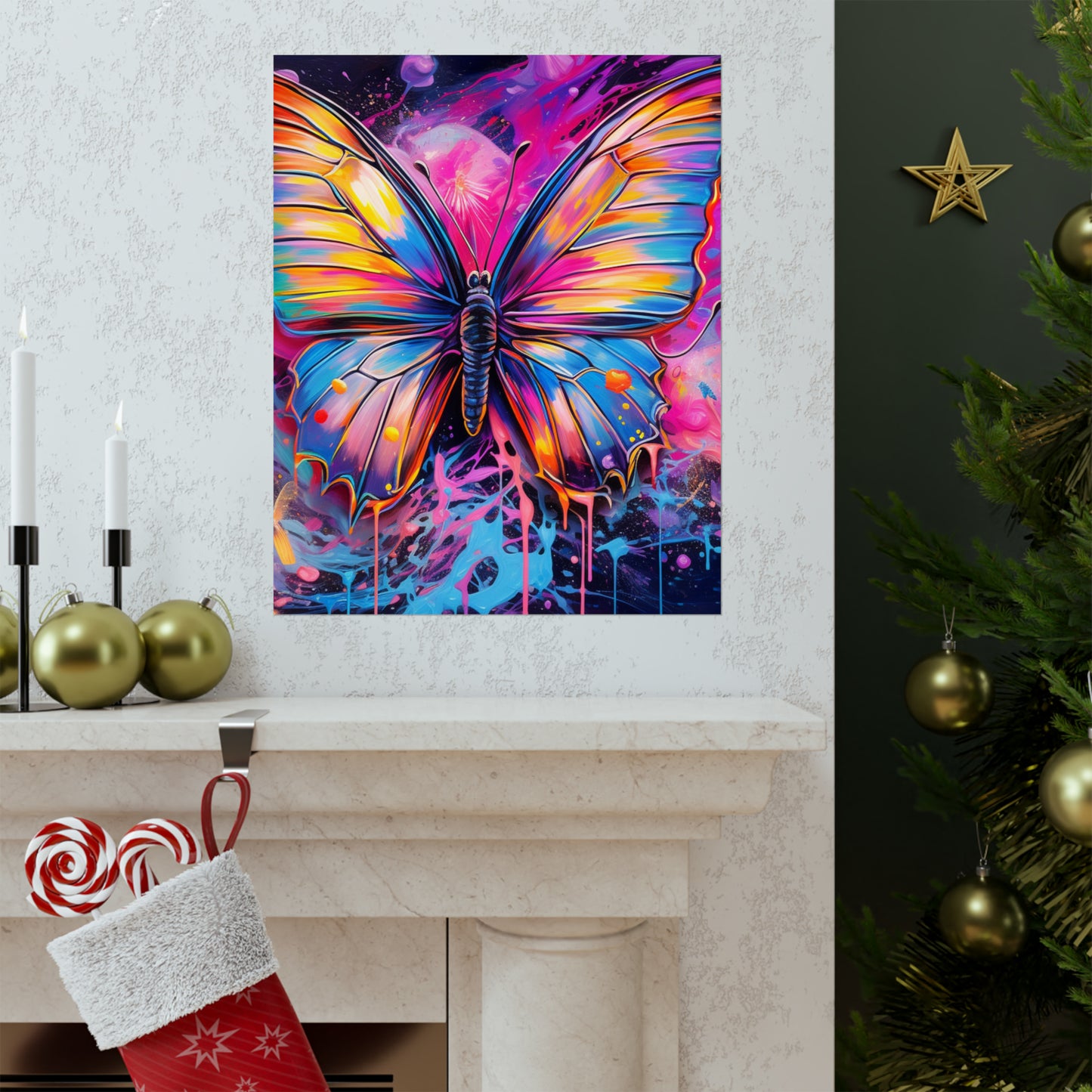 Premium Matte Vertical Posters Pink Butterfly Flair 3