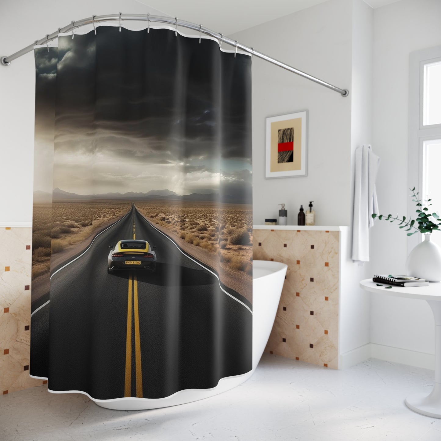 Polyester Shower Curtain Ferrari Road 2
