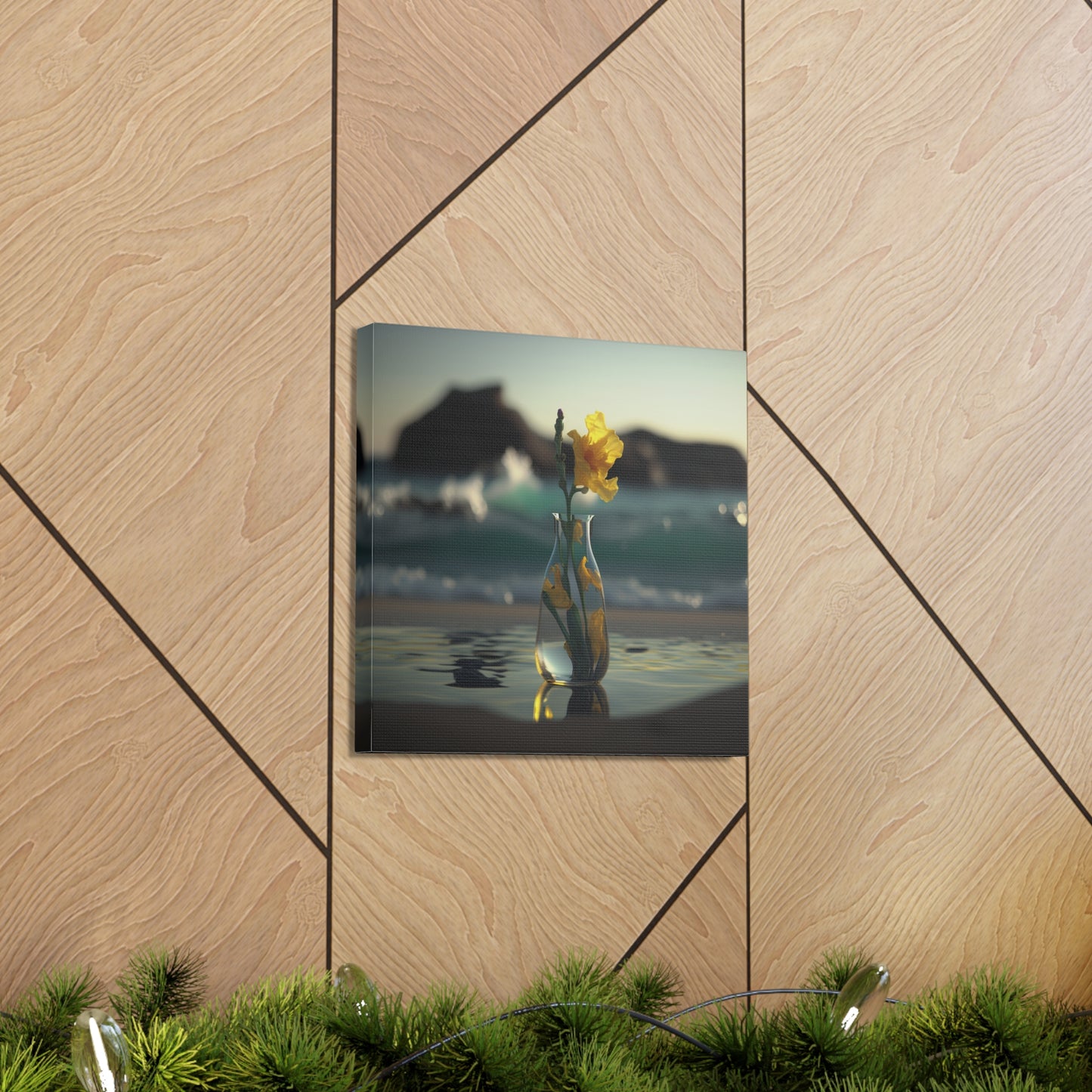 Canvas Gallery Wraps Yellow Gladiolus glass 2