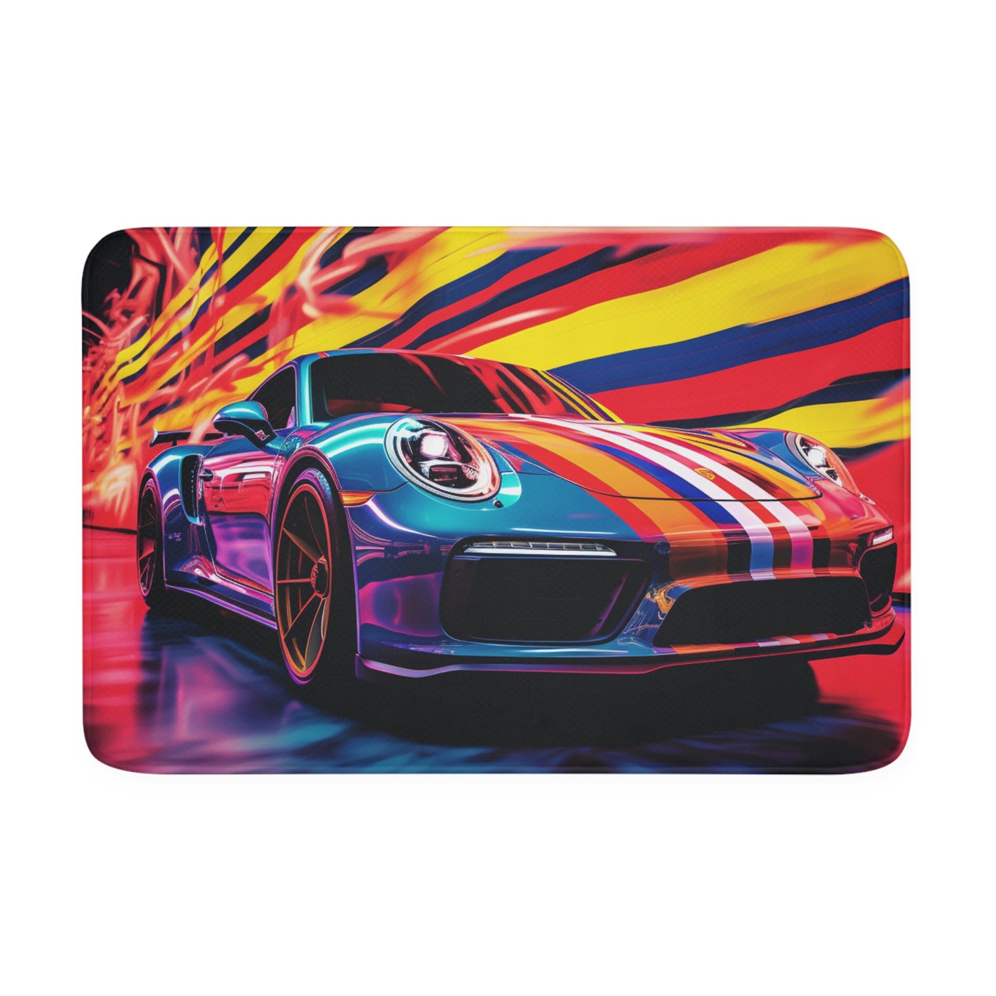 Memory Foam Bath Mat Macro American Flag Porsche 2