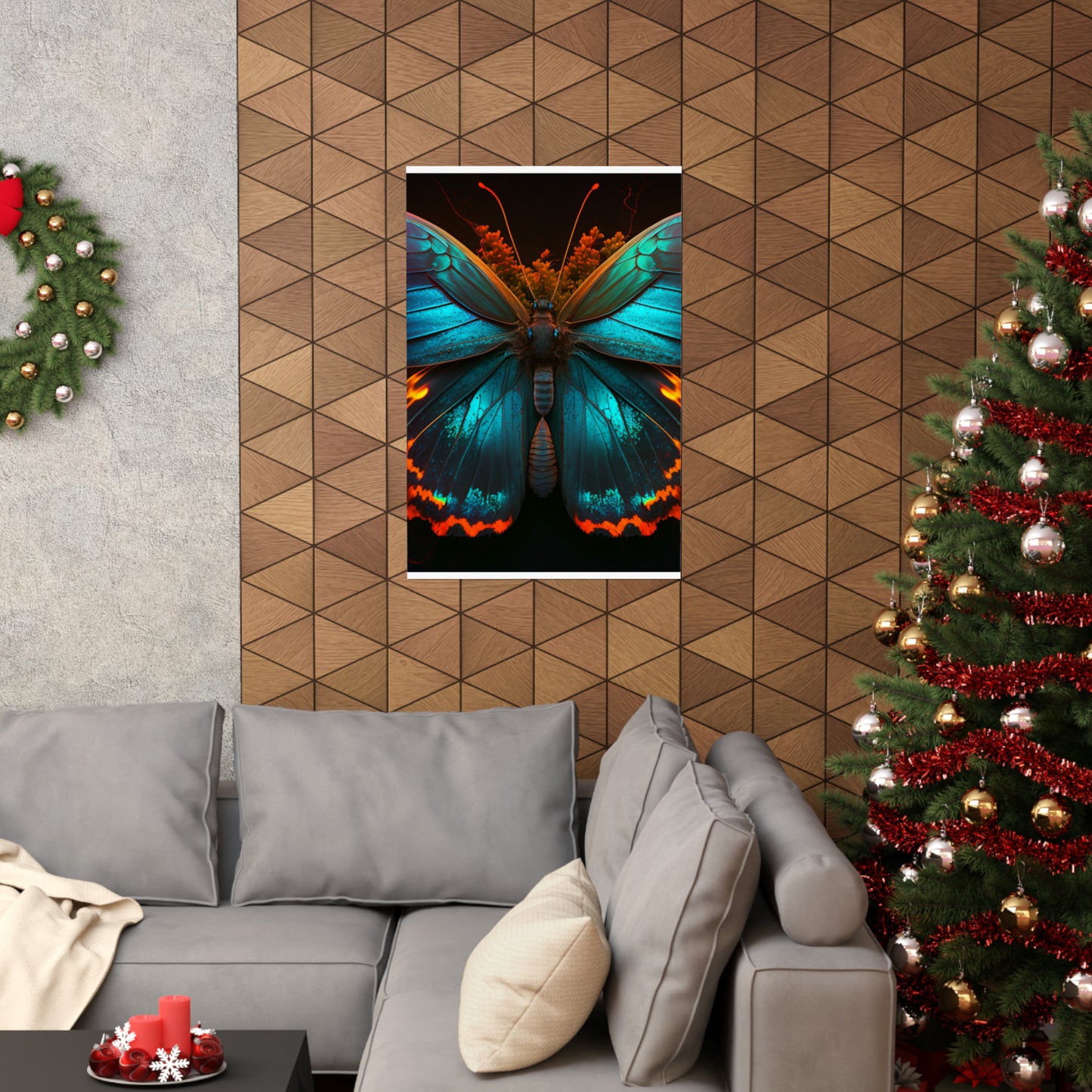 Premium Matte Vertical Posters Neon Butterfly Flair 3