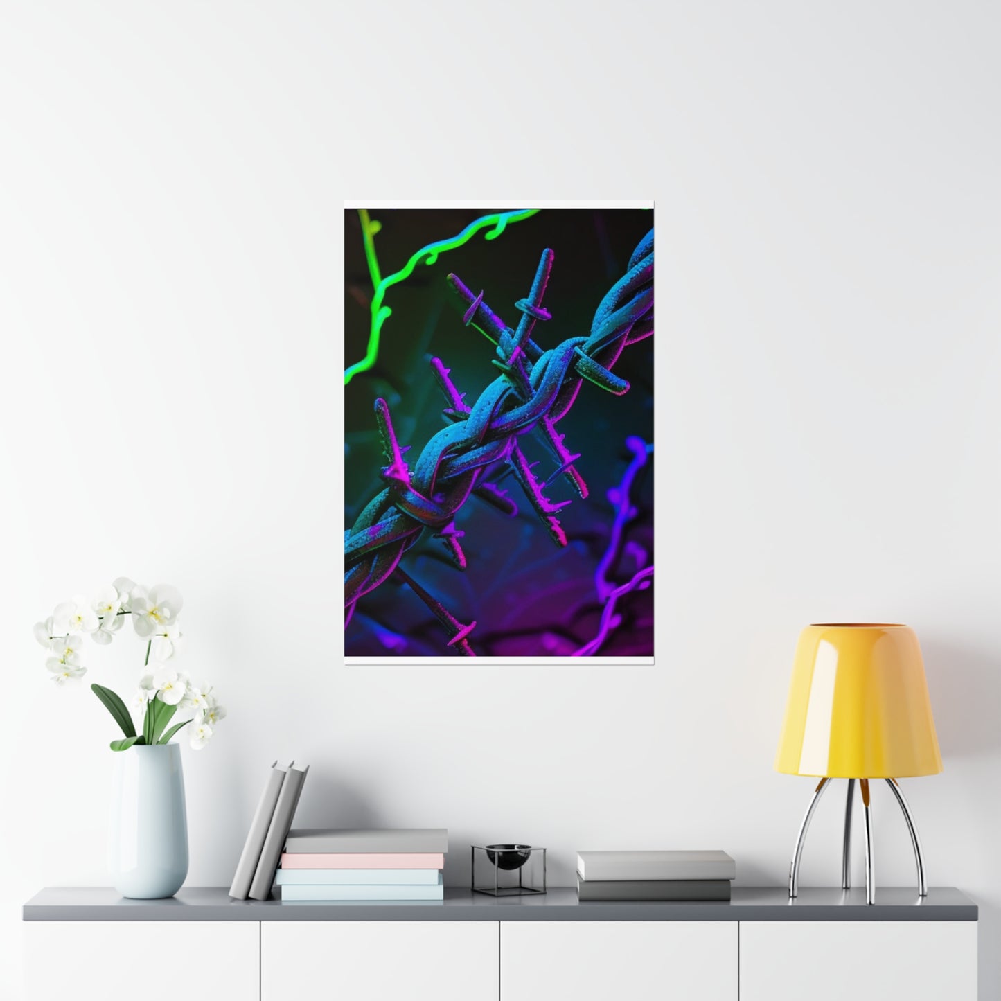 Premium Matte Vertical Posters Macro Neon Barbs 4