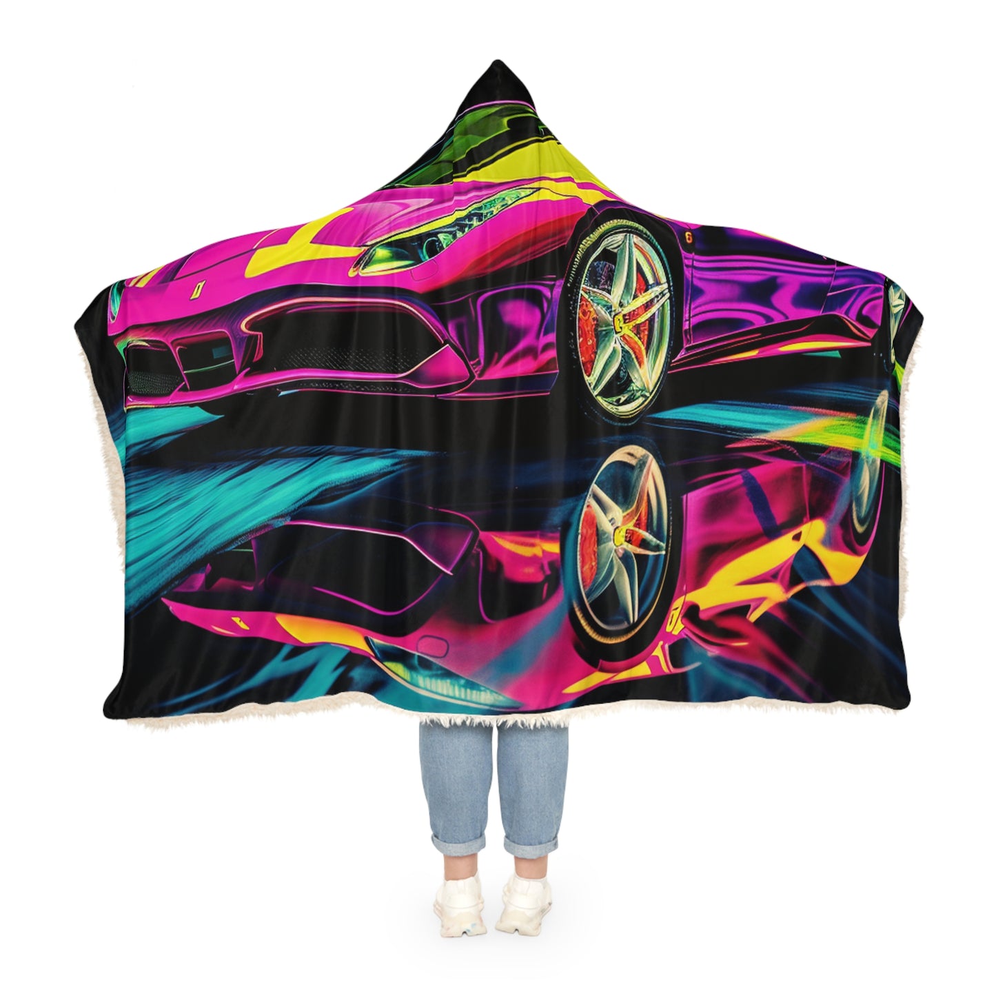 Snuggle Hooded Blanket Pink Ferrari Macro 3
