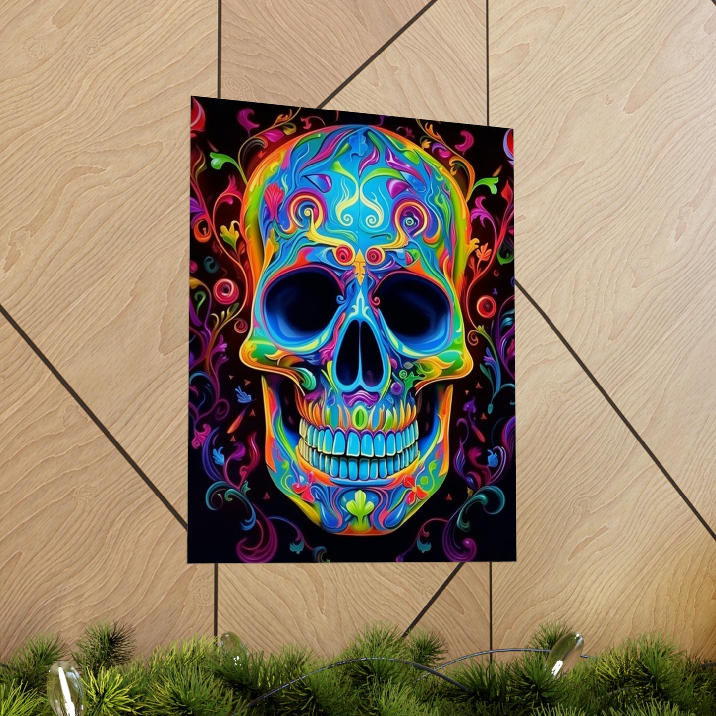 Premium Matte Vertical Posters Macro Skull Color 4