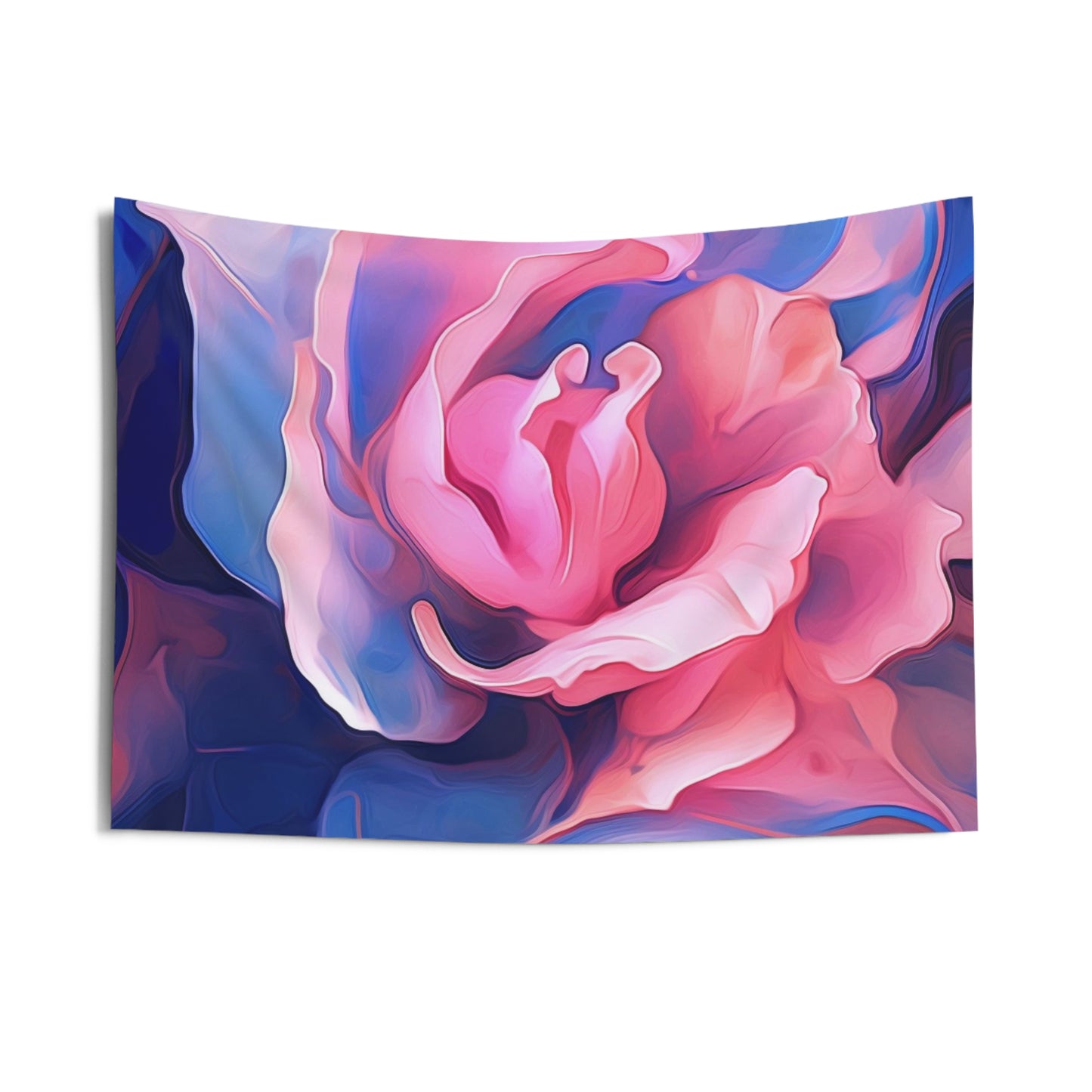 Indoor Wall Tapestries Pink & Blue Tulip Rose 1
