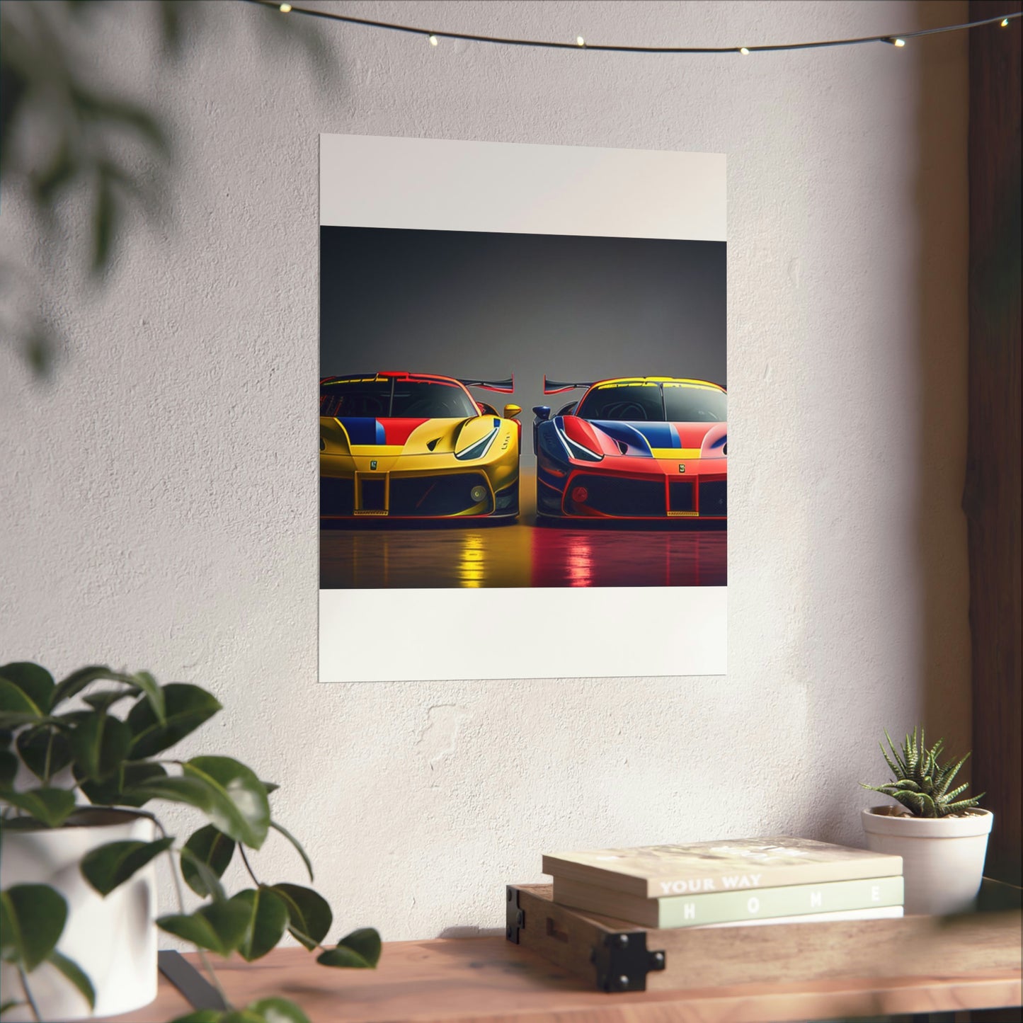 Premium Matte Vertical Posters Ferrari Red Blue 1