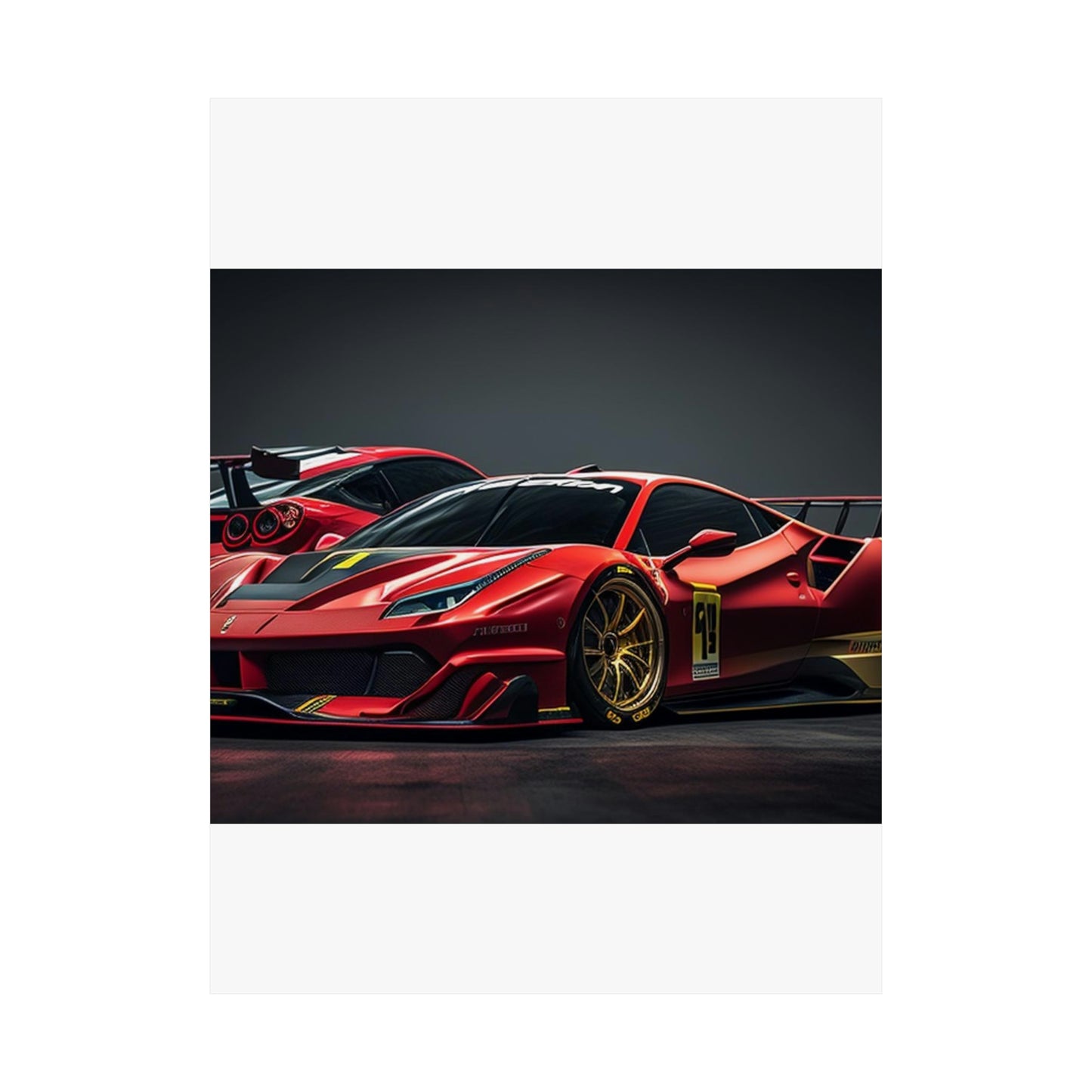 Premium Matte Vertical Posters Ferrari Red 3