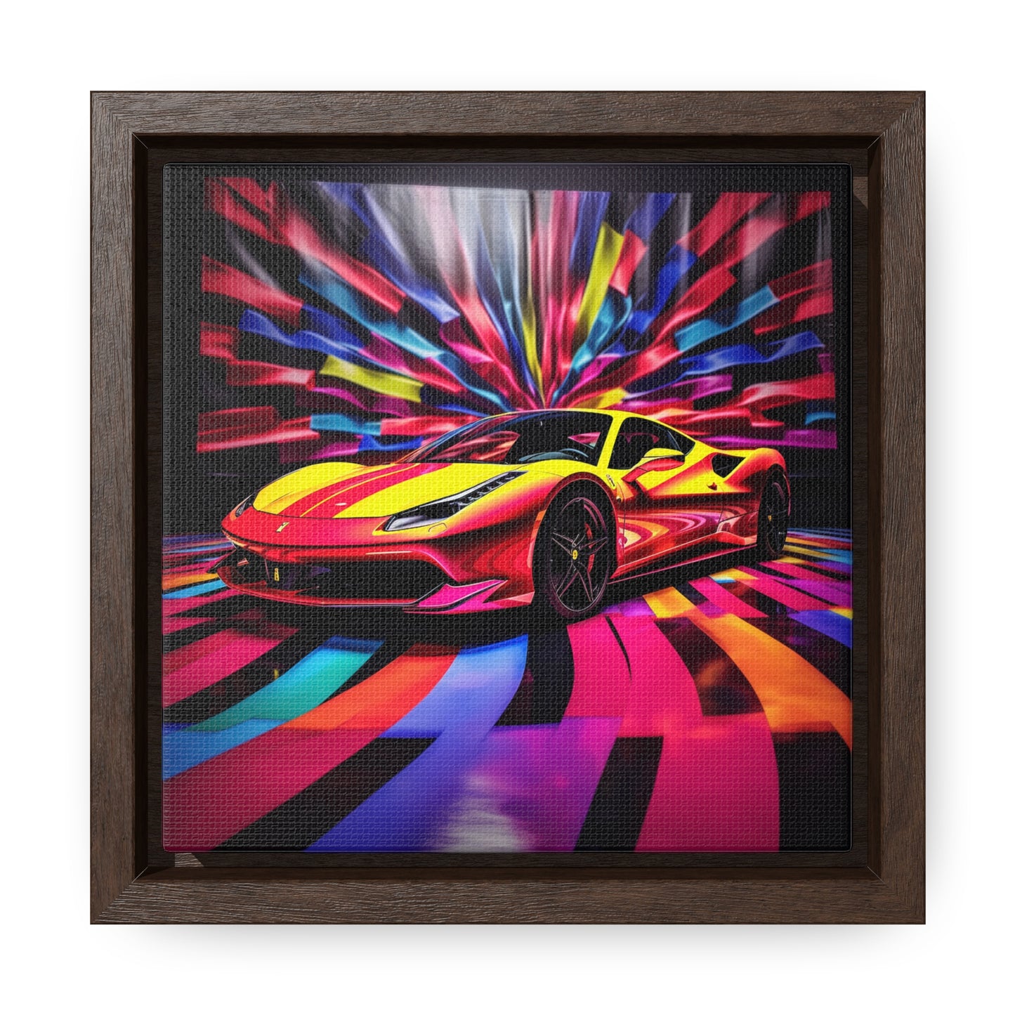 Gallery Canvas Wraps, Square Frame Macro Flag Ferrari 3