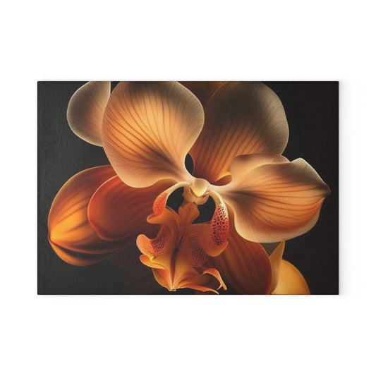 Glass Cutting Board Orange Orchid 2