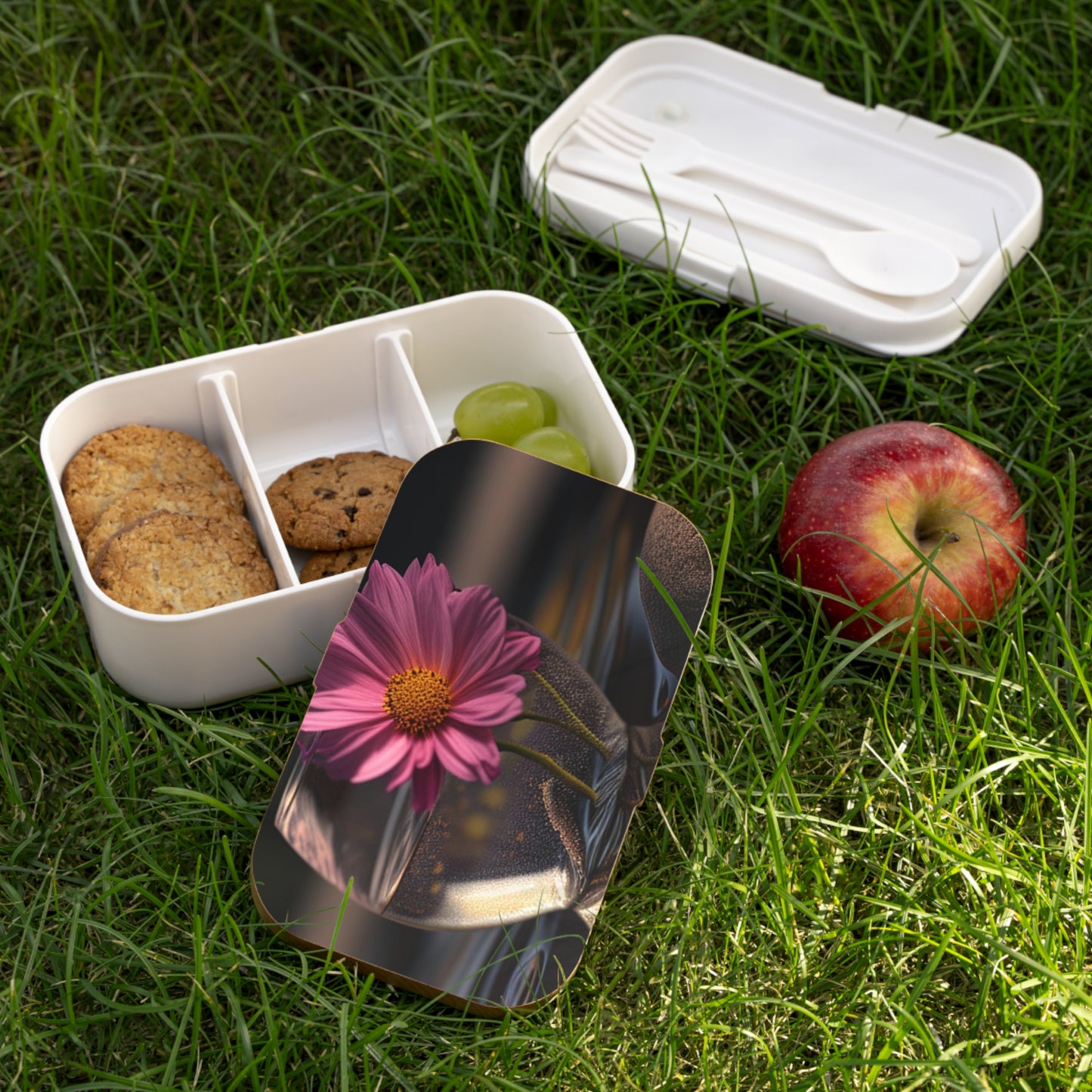 Bento Lunch Box Pink Daisy 4