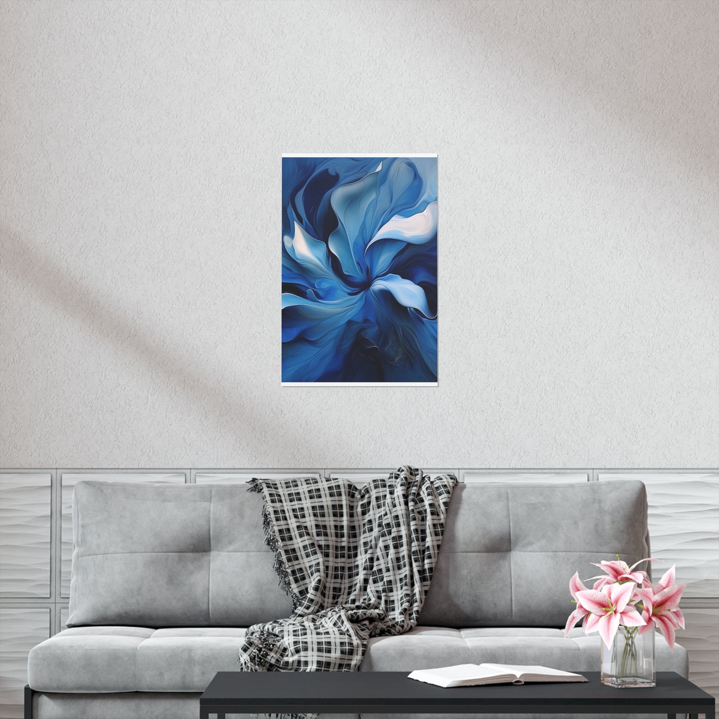 Premium Matte Vertical Posters Abstract Blue Tulip 4