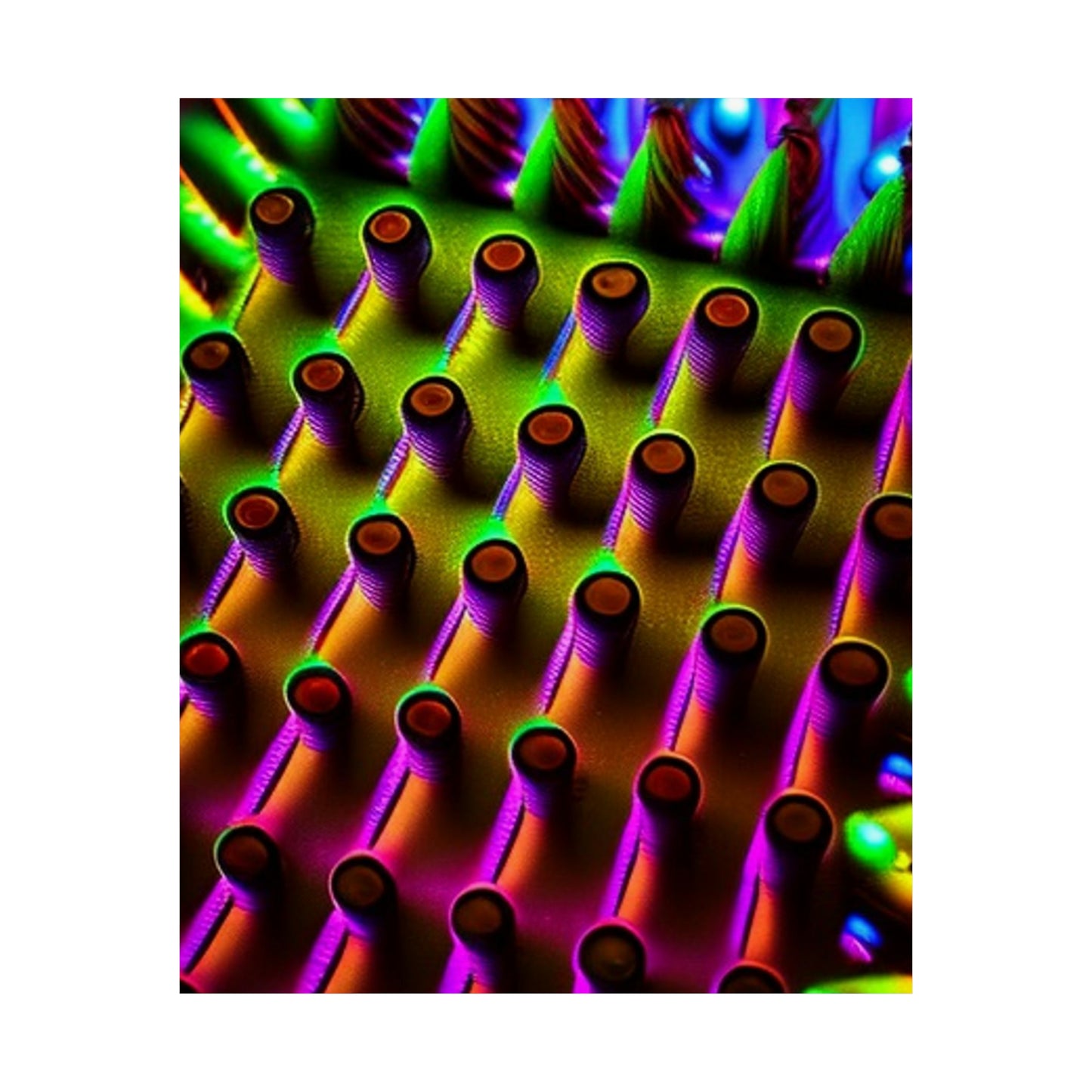 posters Macro Cactus neon square 1