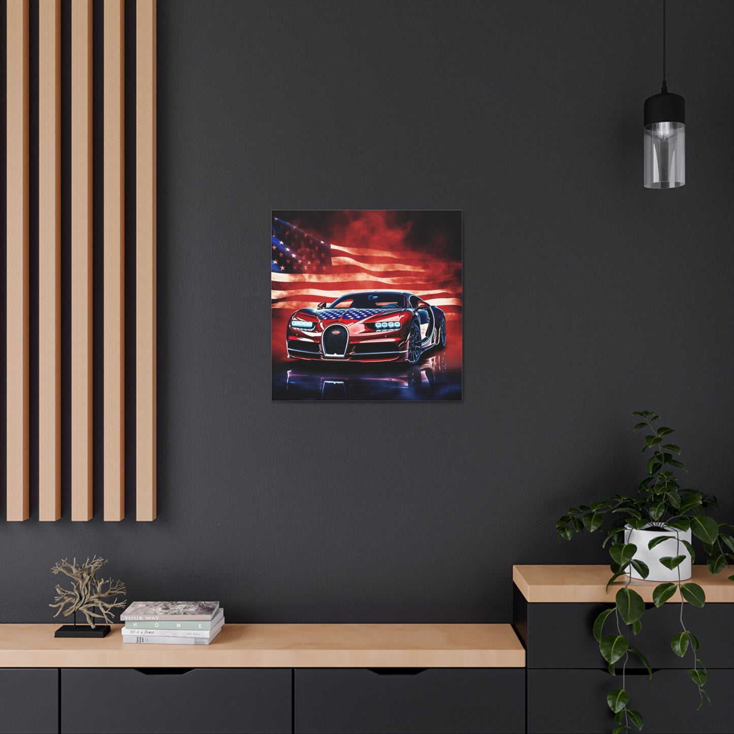 Canvas Gallery Wraps Abstract American Flag Background Bugatti 3